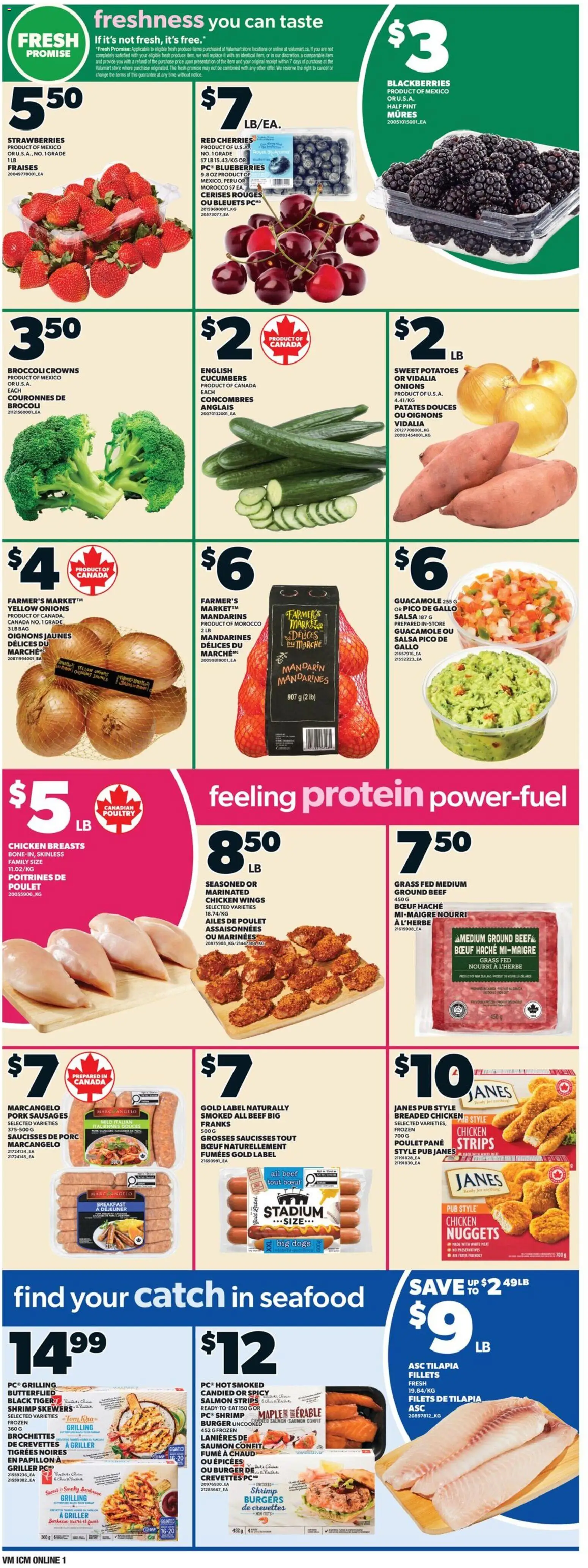 Valu Mart flyer valid from 28.05.2026 | Page: 3 | Products: Beef, Strawberries, Chicken wings, Chicken breasts