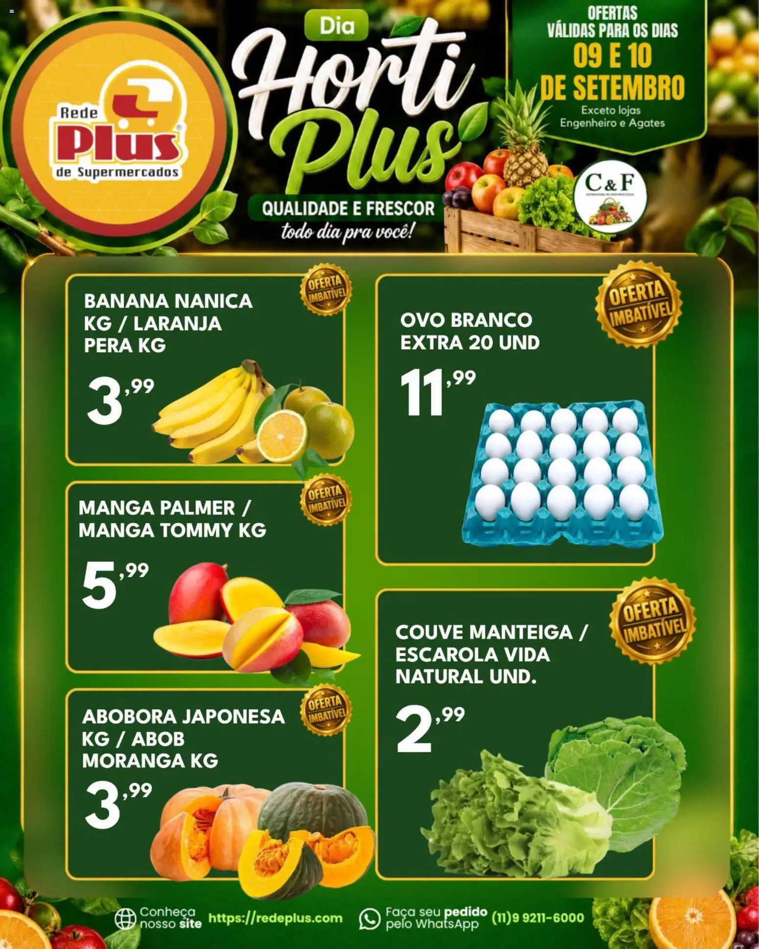 Rede Plus Supermercados Folheto - válido de 09/09/2026 | Página: 1 | Produtos: Moranga, Pera, Abóbora, Faca