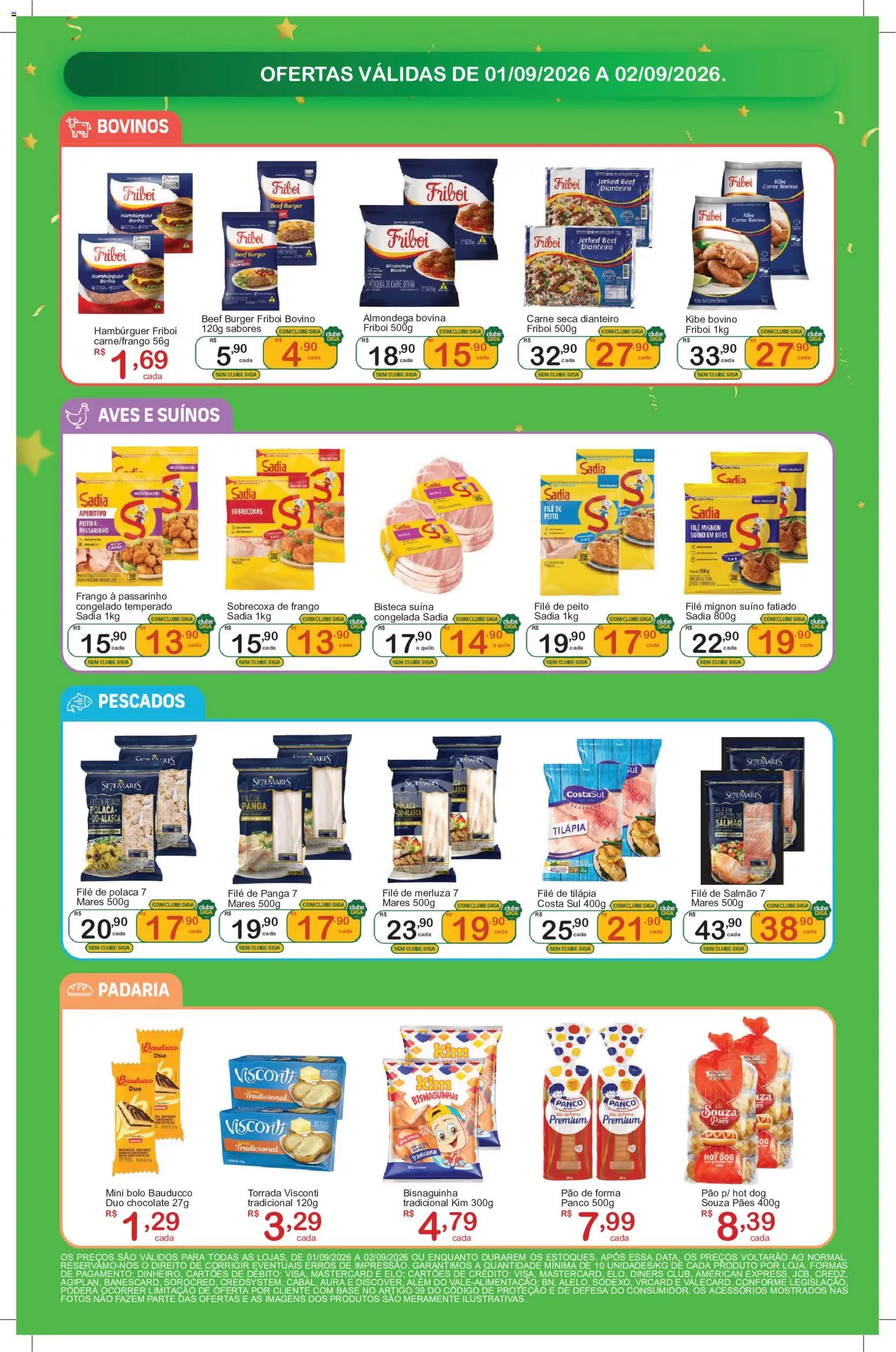 GIGA Atacado Folheto - válido de 01/09/2026 | Página: 2 | Produtos: Sobrecoxa de frango, Aves, Filé mignon, Pão de forma
