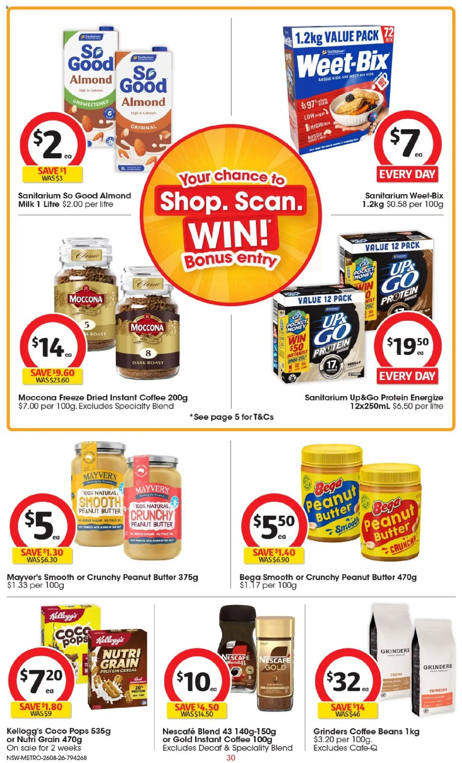 Coles catalogue - valid from 26/08/2026 | Page: 30 | Products: Cereal, Coffee beans, Moccona, Instant coffee
