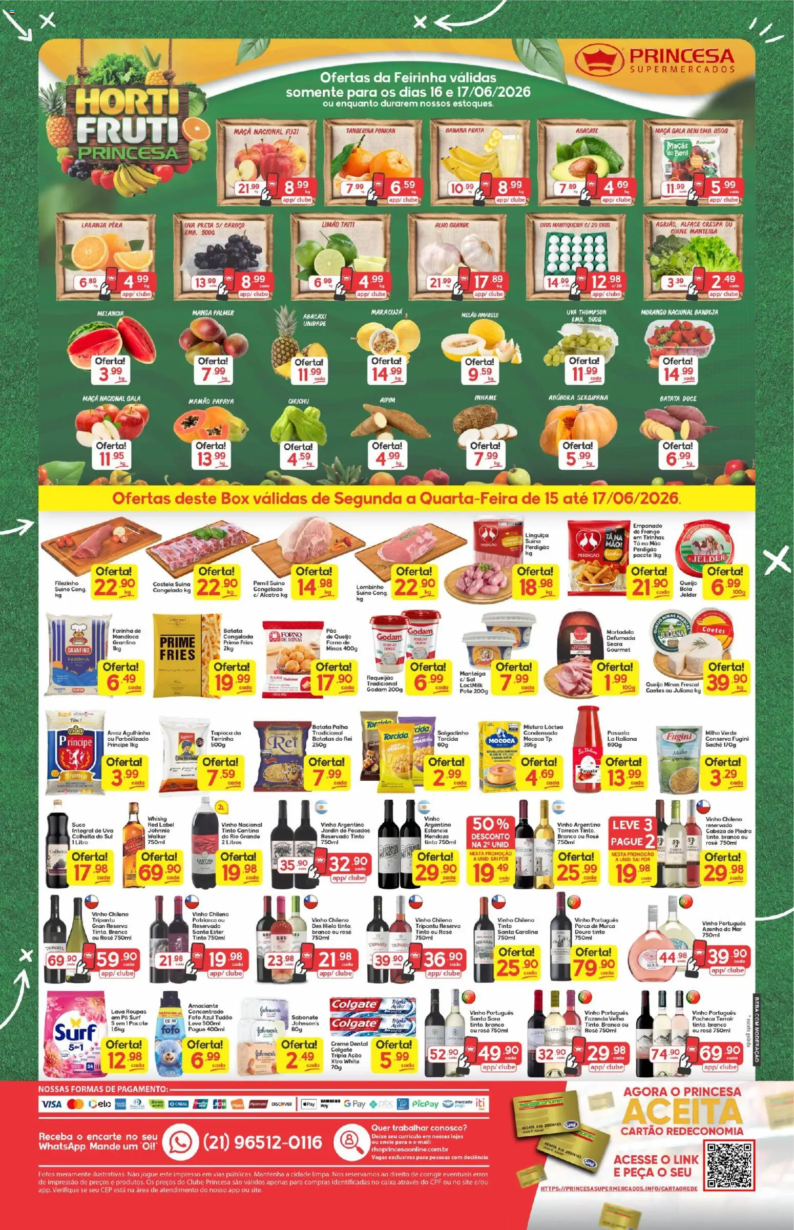 Princesa Folheto - válido de 15.06.2026 | Página: 2 | Produtos: Mandioca, Vinho, Bandeja, Couve