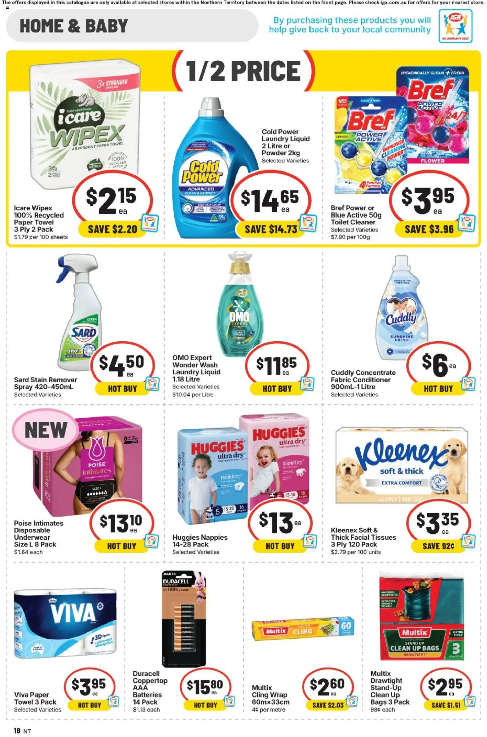 IGA catalogue - valid from 19/08/2026 | Page: 14 | Products: Toilet, Cleaner, Underwear, Laundry