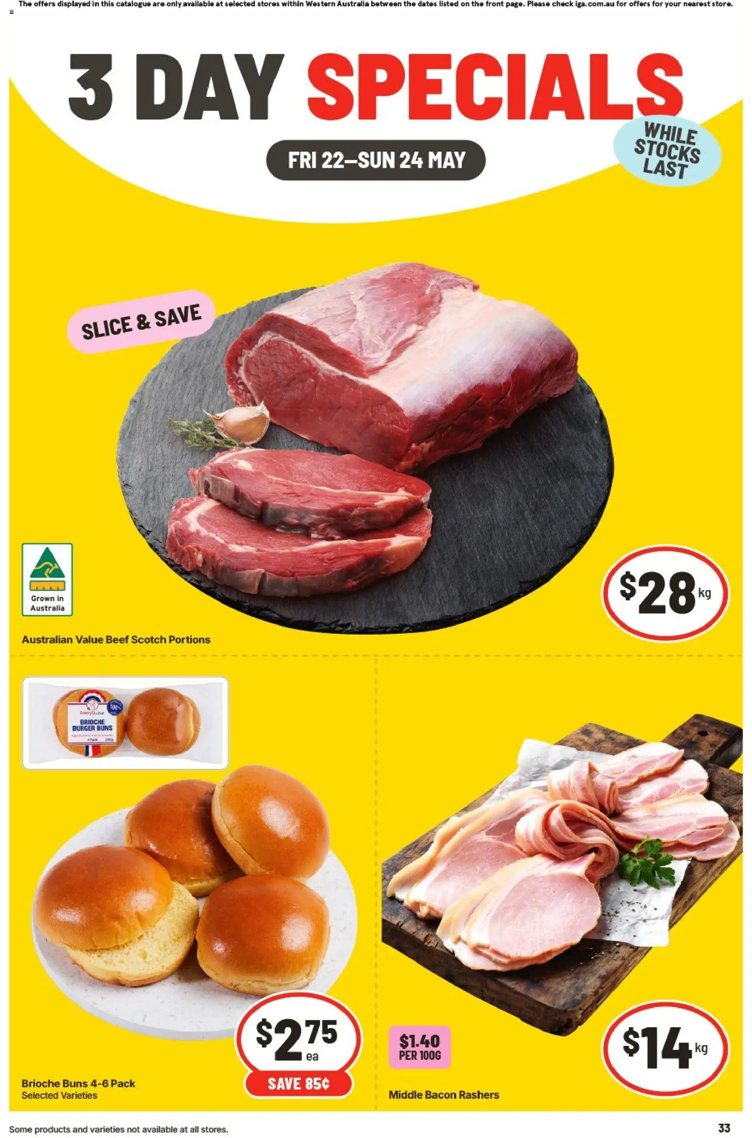 IGA catalogue - valid from 22.05.2026 | Page: 1 | Products: Bacon, Beef, Scotch