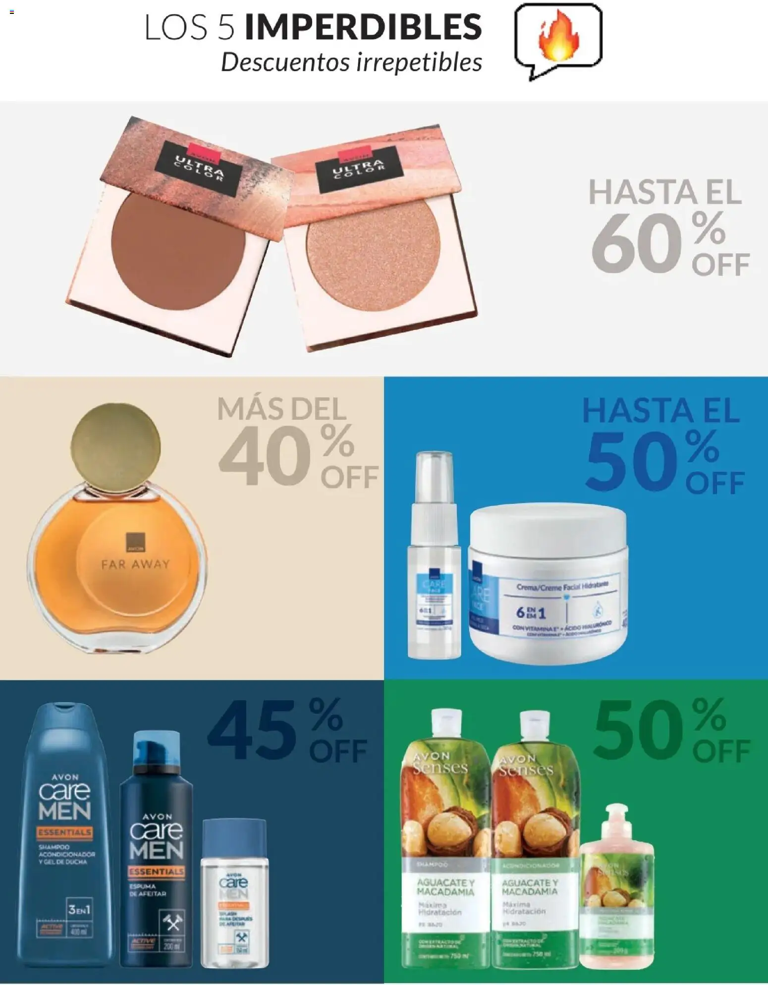 Catálogo Avon válido desde 01/07/2026 | Página: 3 | Productos: Shampoo, Acondicionador, Gel de ducha, Ducha