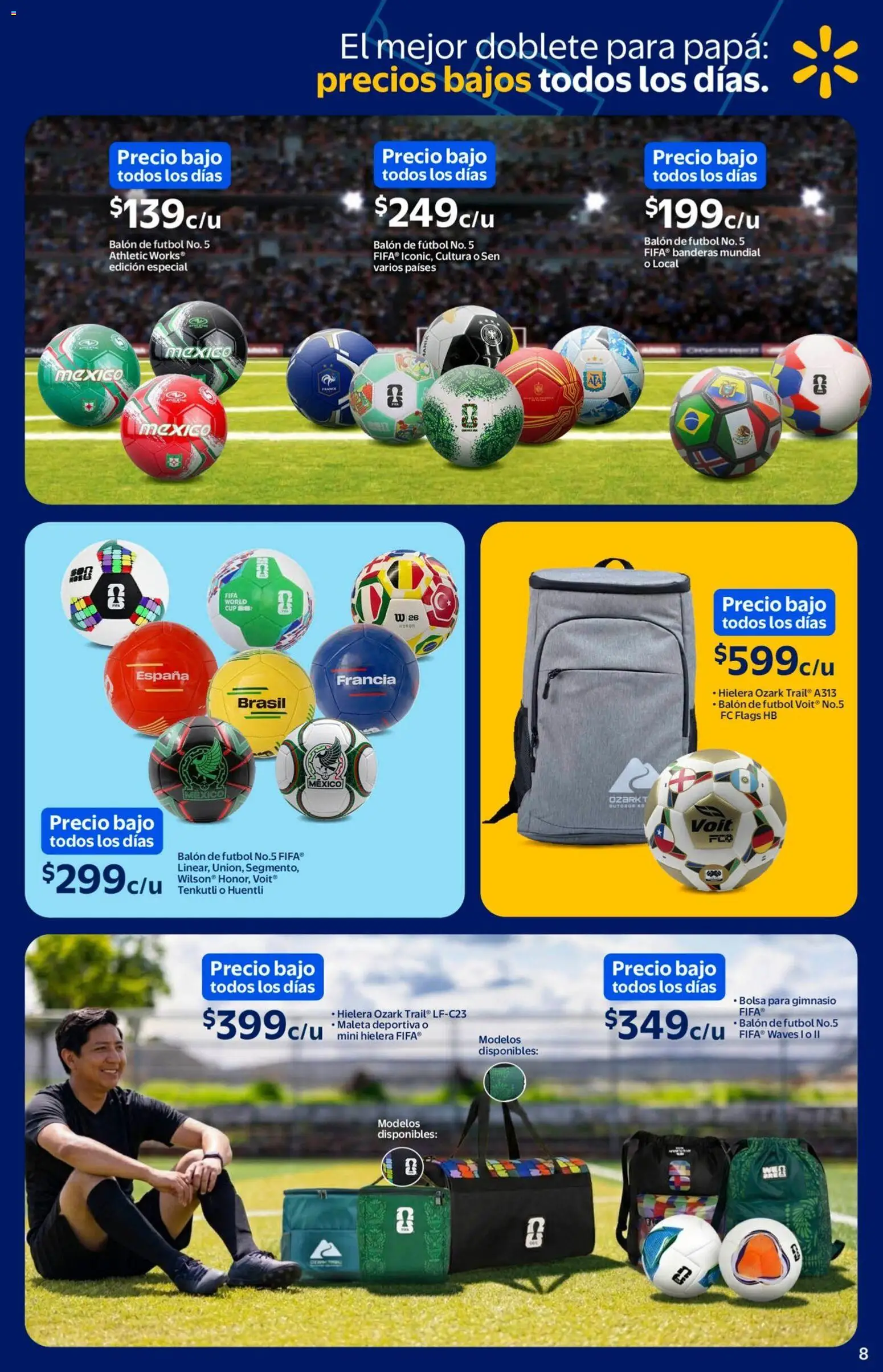 Nuevas ofertas de Walmart válidas en toda la República Mexicana desde el 11.05.2026. ¡Encuentra las mejores ofertas en  Walmart folleto El mejor doblete para papá! | Página: 8 | Productos: Papa, Bolsa, Maleta, Hielera