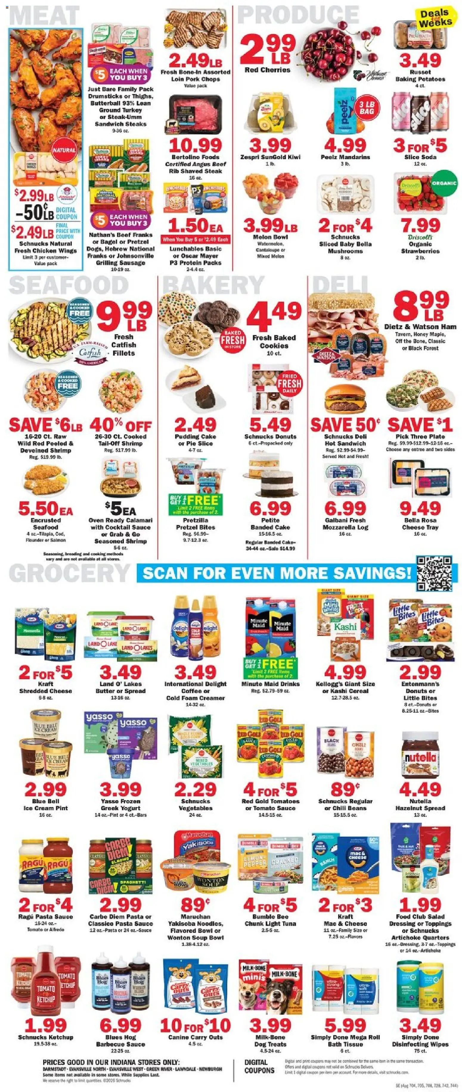 Schnucks Weekly Ad - valid from 07/08/2026 | Page: 4 | Products: Tomatoes, Seafood, Sausage, Melon
