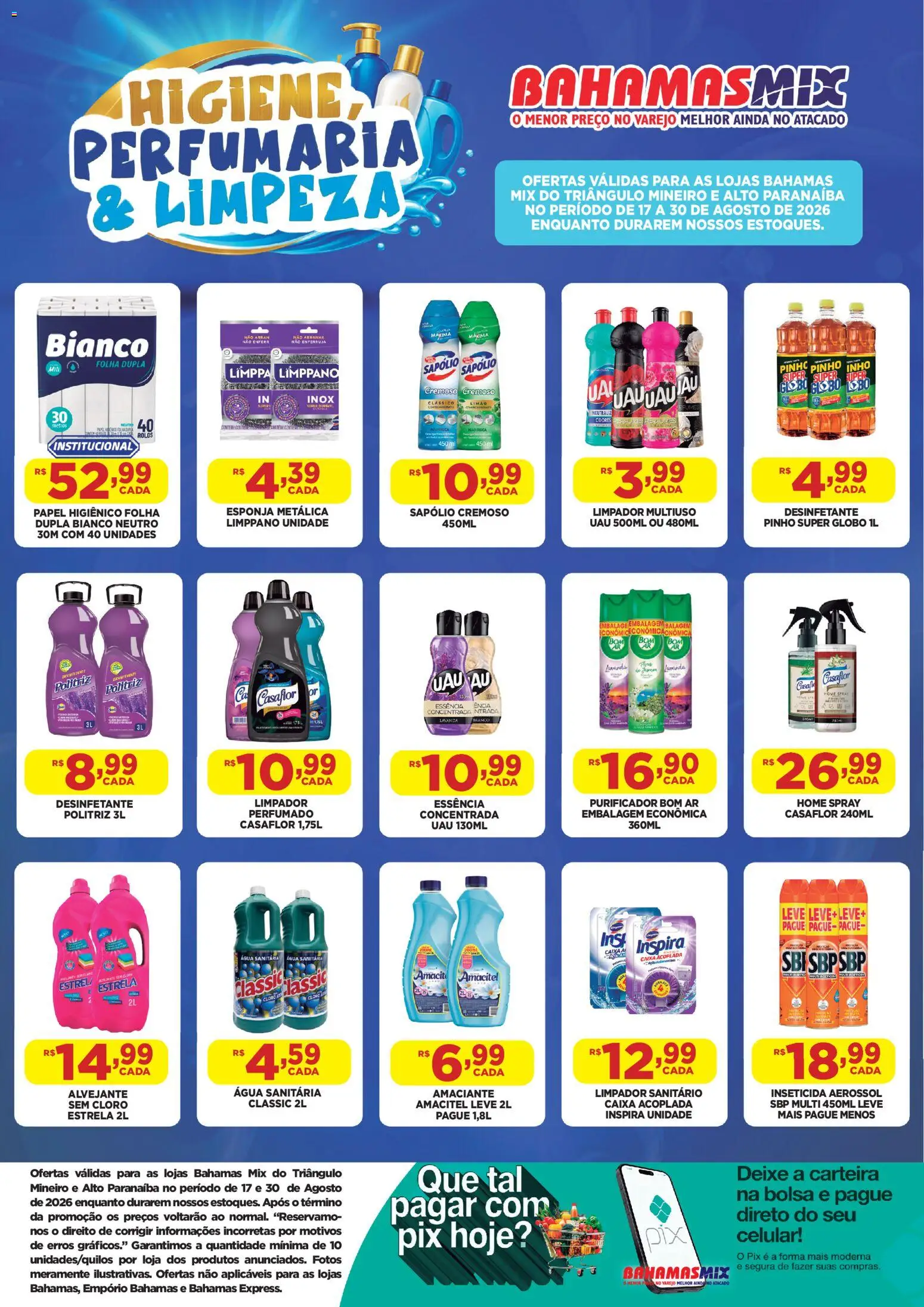 Bahamas Mix Folheto - válido de 17/08/2026 | Página: 2 | Produtos: Celular, Cloro, Água, Amaciante