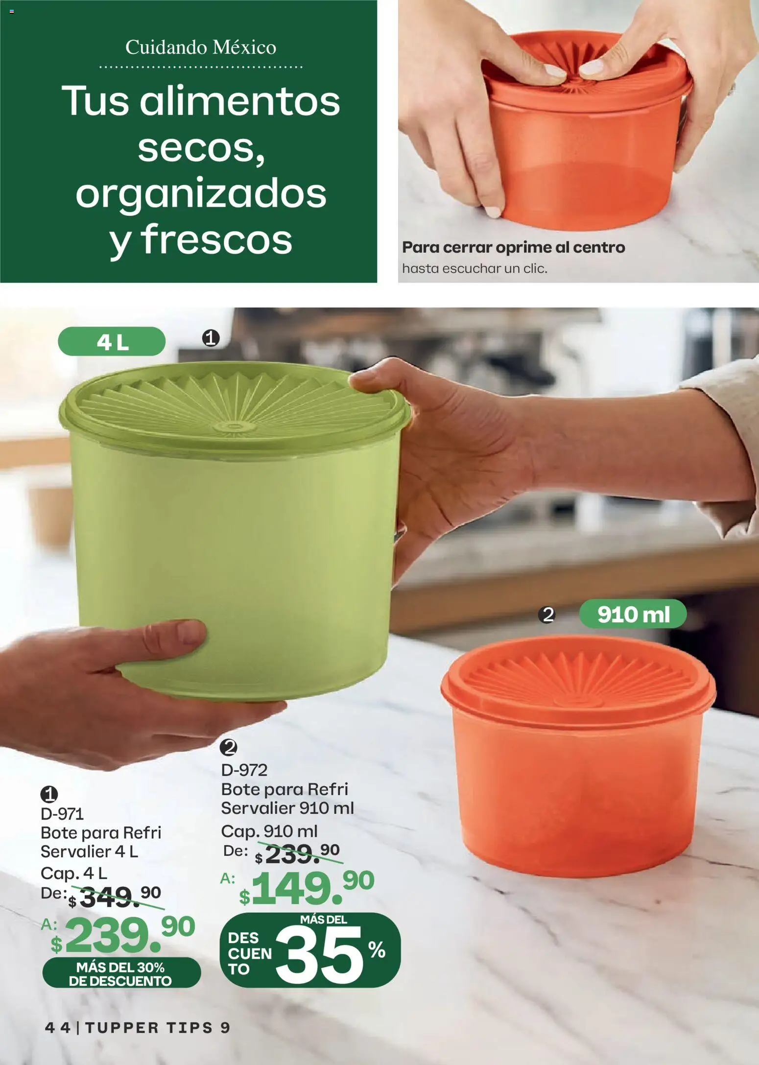 Nuevas ofertas de Tupperware válidas en toda la República Mexicana desde el 10/08/2026. ¡Encuentra las mejores ofertas en Tupperware catálogo! | Página: 44 | Productos: Alimentos, Tupper