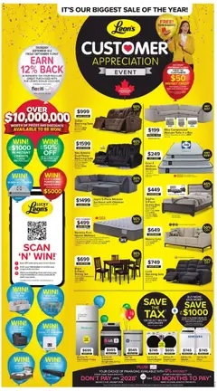 Preview of Leon's weekly flyer / circulaire from shop Leon's valid from Sep 10, 2026