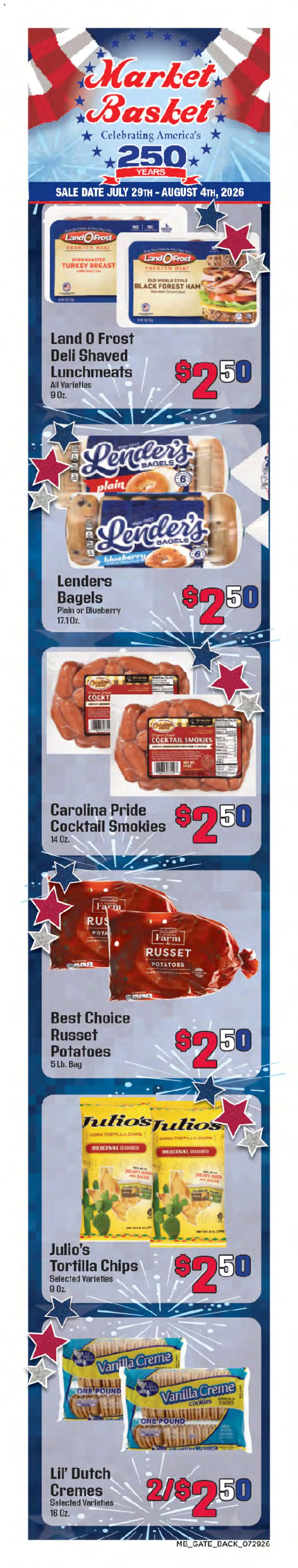 Market Basket Weekly Ad - valid from 07/29/2026 | Page: 2 | Products: Corn, Potatoes, Date, Oven