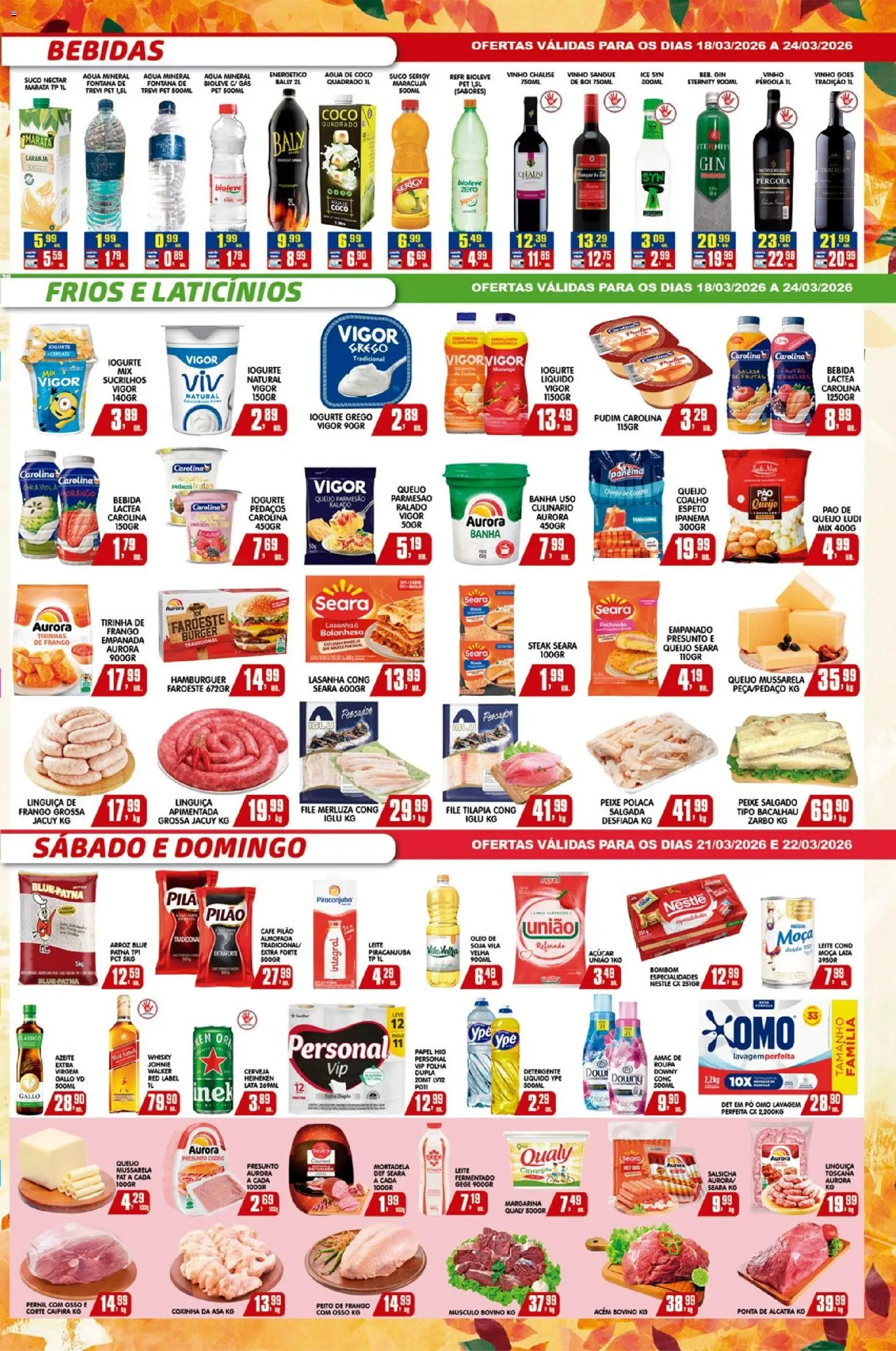 Higa's Supermercado Folheto - válido de 18.03.2026 | Página: 3 | Produtos: Água de coco, Café, Arroz, Lasanha