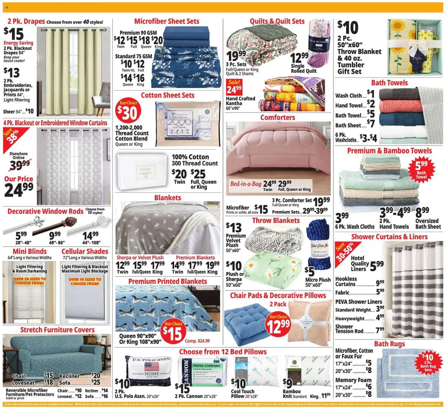 Ocean State Job Lot Weekly Ad - valid from 11.06.2026 | Page: 14 | Products: Bed, Blanket, Loveseat, Recliner