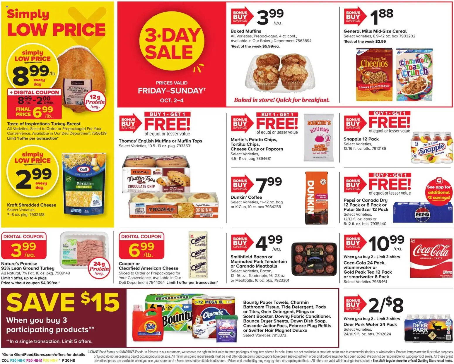 Giant Weekly Ad - valid from 10/02/2026 | Page: 4 | Products: Shelf, Turkey, Muffin, Chocolate Chip