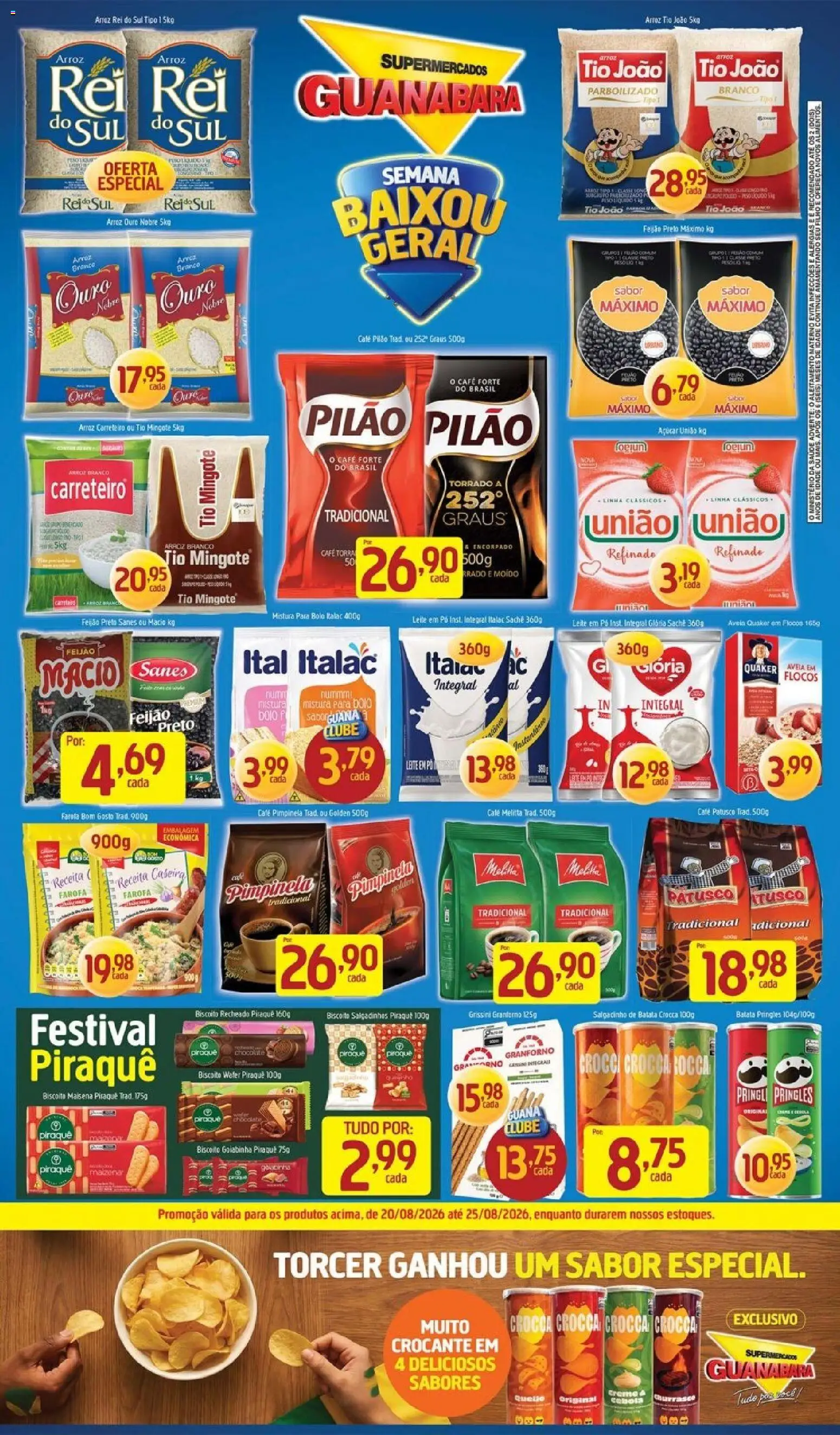 Supermercados Guanabara Folheto - válido de 20/08/2026 | Página: 15 | Produtos: Salgadinhos, Flocos, Açúcar, Pá