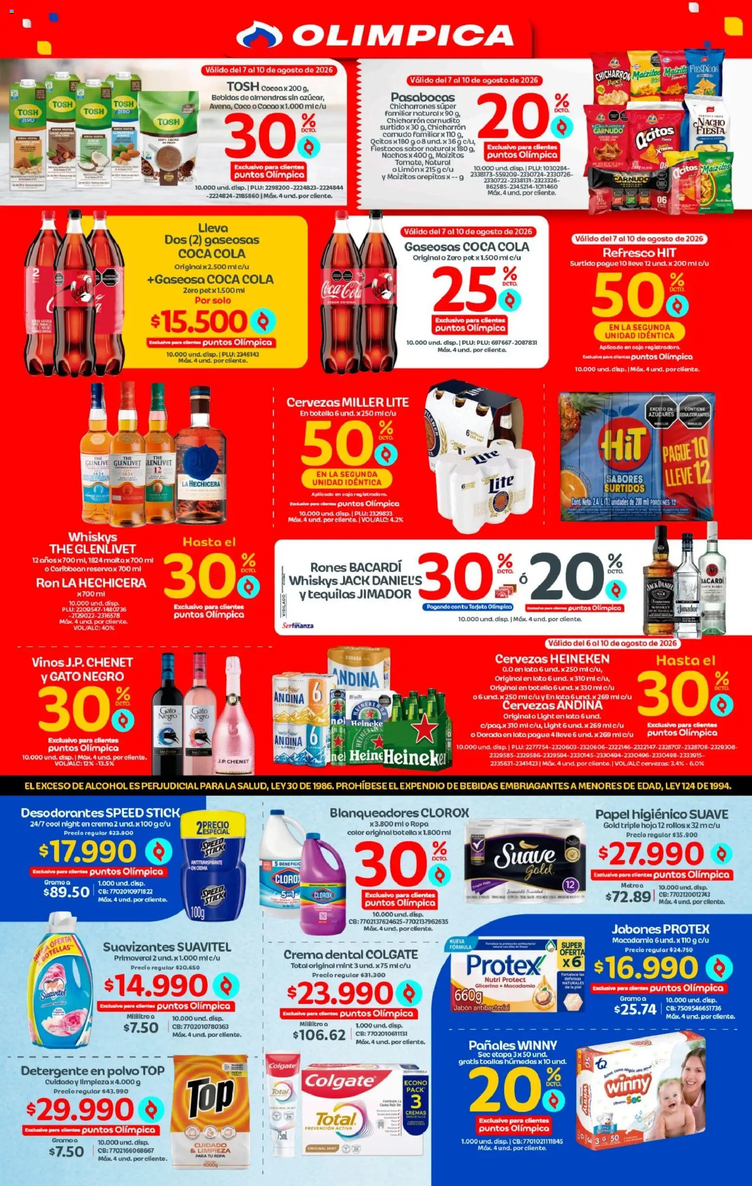 Olímpica revista - valida desde el 05/08/2026 | Página: 6 | Productos: Limón, Toallas, Antitranspirante, Papel higiénico