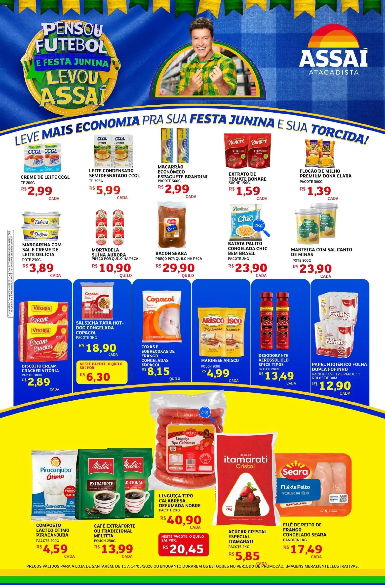 Assaí Atacadista Folheto - válido de 11.05.2026 | Página: 1 | Produtos: Leite, Café, Leite condensado, Papel higiênico