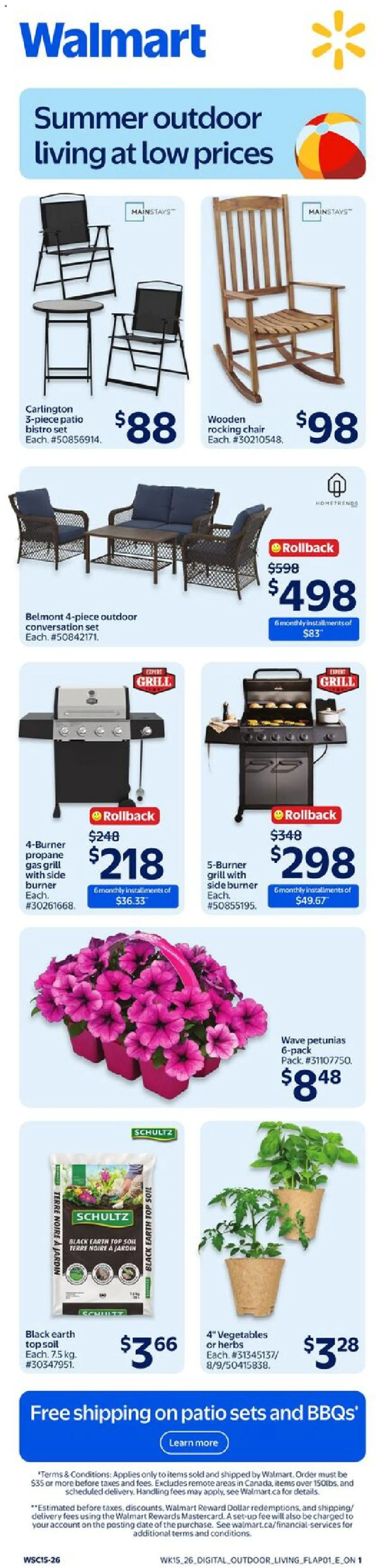 Walmart flyer valid from 07.05.2026 | Page: 10 | Products: Grill, Chair, Apples