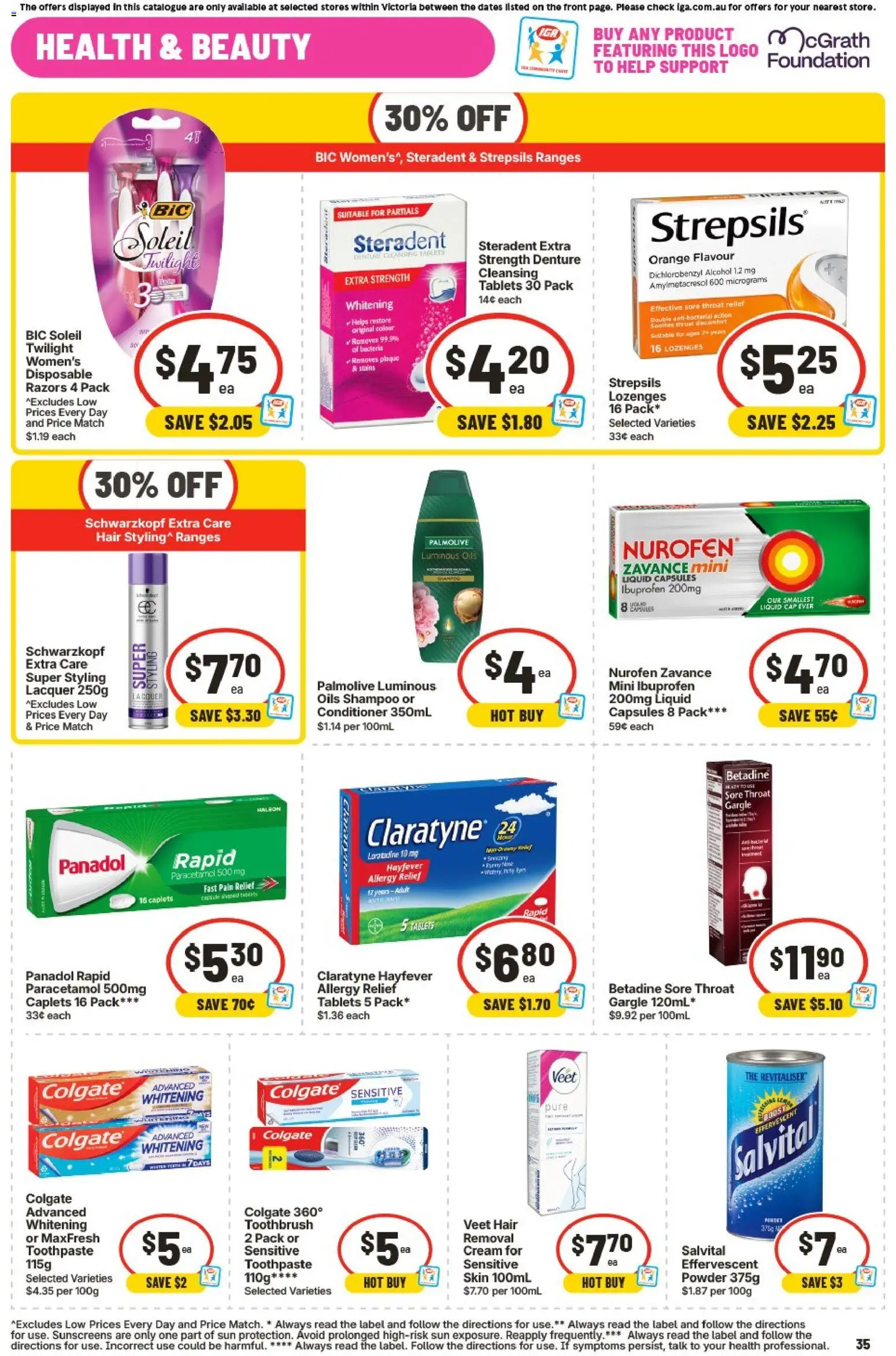 IGA catalogue - valid from 16/09/2026 | Page: 33 | Products: Shampoo, Conditioner, Toothpaste, Toothbrush