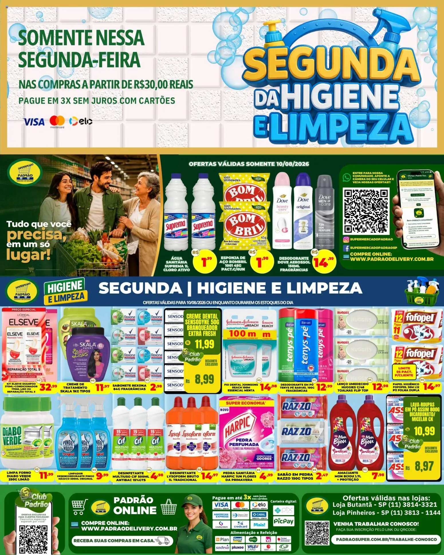 Supermercado Padrão Folheto - válido de 10/08/2026 | Página: 1 | Produtos: Pedra sanitária, Esponja, Desengordurante, Esponja de aço