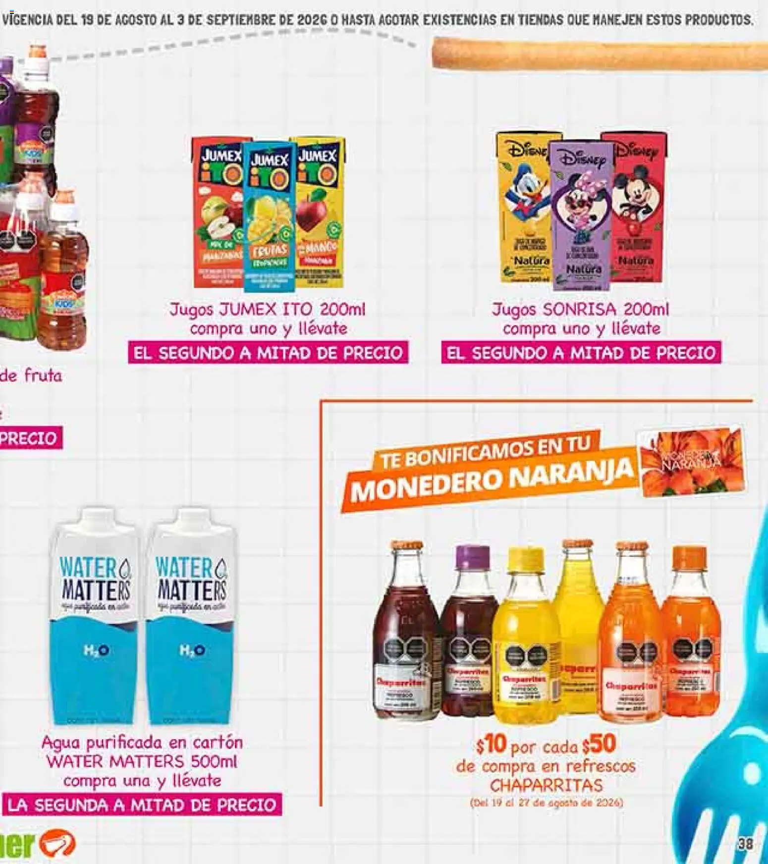 Nuevas ofertas de La Comer válidas en toda la República Mexicana desde el 19/08/2026. ¡Encuentra las mejores ofertas en La Comer folleto! | Página: 75 | Productos: Monedero, Agua, Té, Fruta