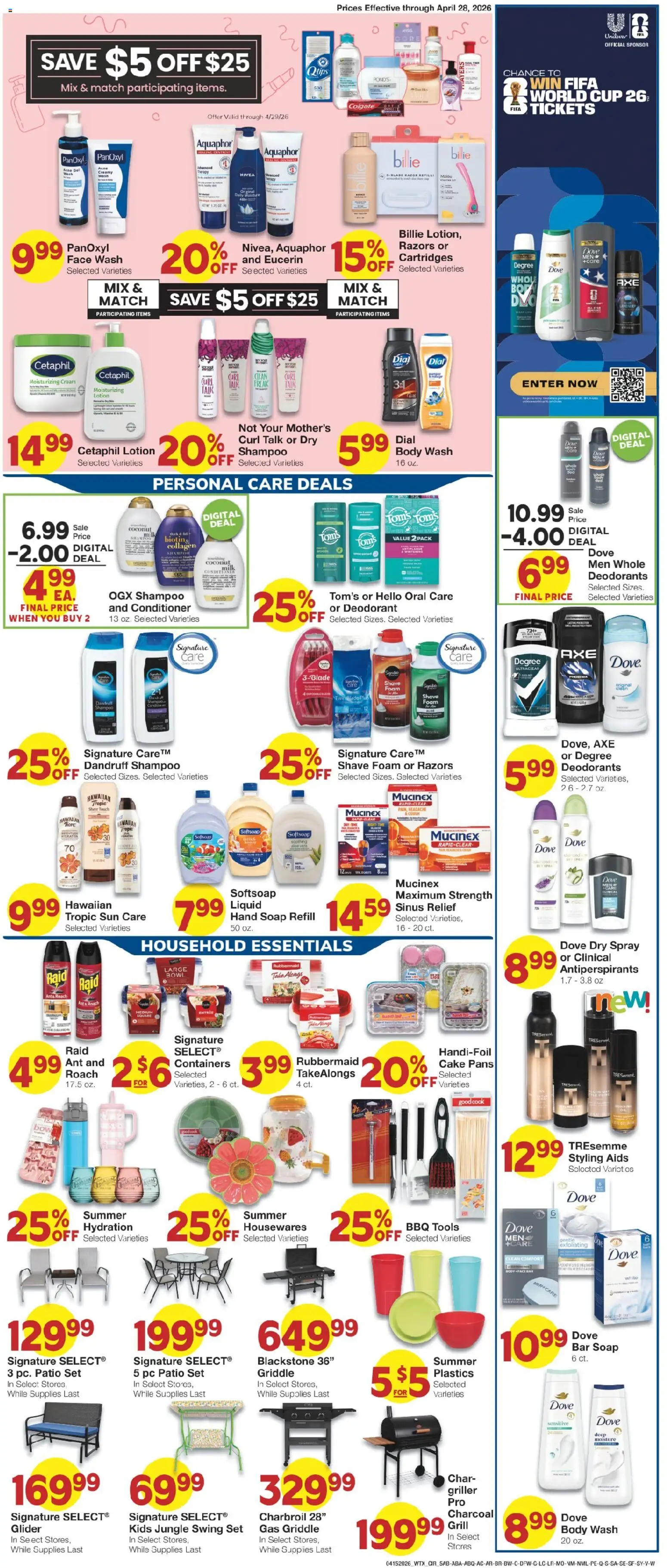 United Supermarkets Weekly Ad - valid from 15.04.2026 | Page: 5 | Products: Griddle, Shampoo, Soap, Grill