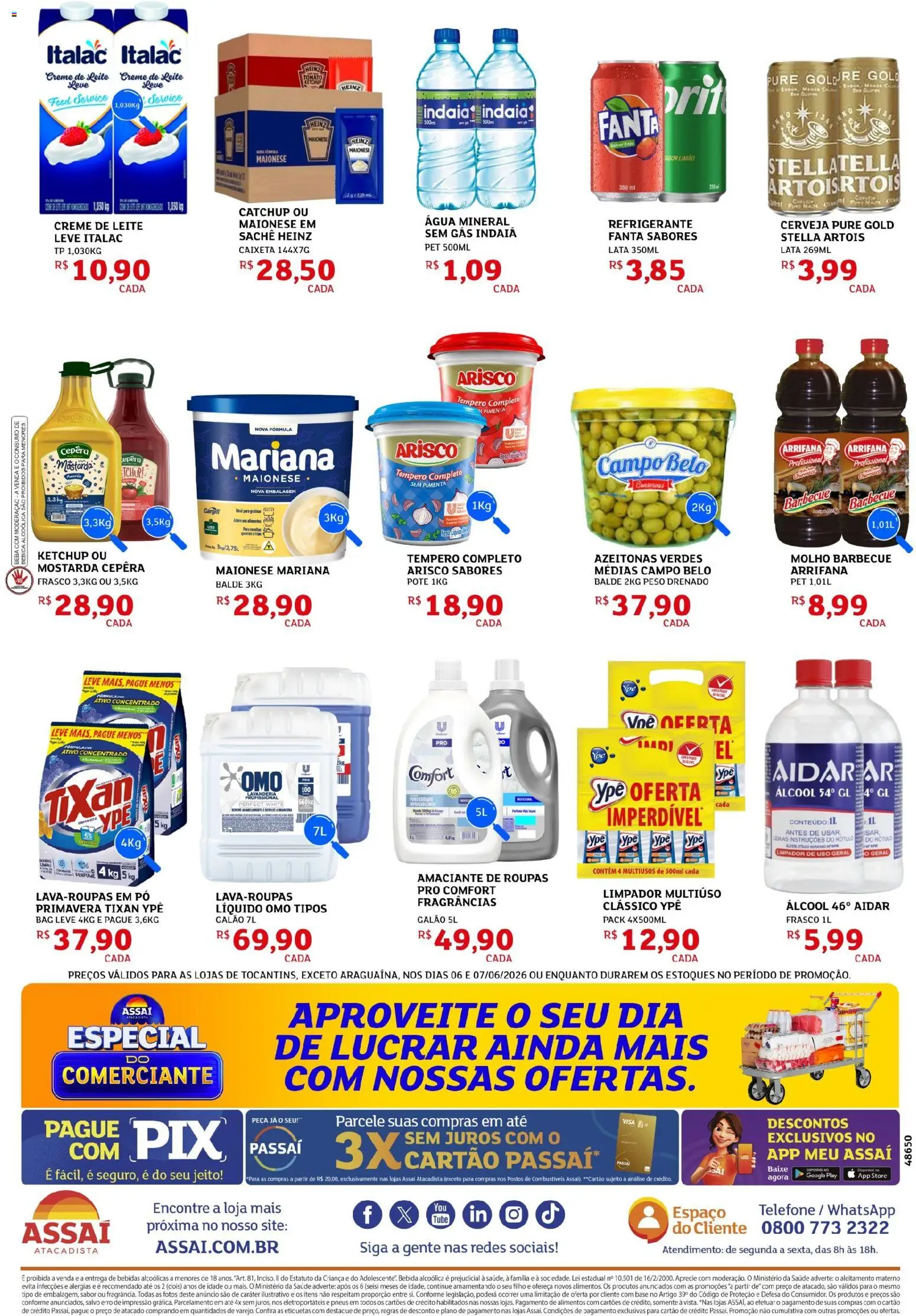 Assaí Atacadista Folheto - válido de 07/07/2026 | Página: 2 | Produtos: Limpador multiuso, Bebida, Telefone, Amaciante