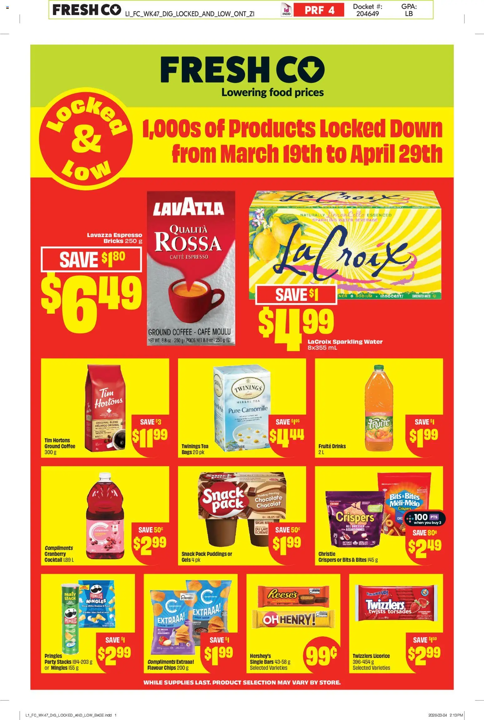 FreshCo flyer valid from 19.03.2026 | Page: 1 | Products: Chips, Milk, Coffee, Chocolate