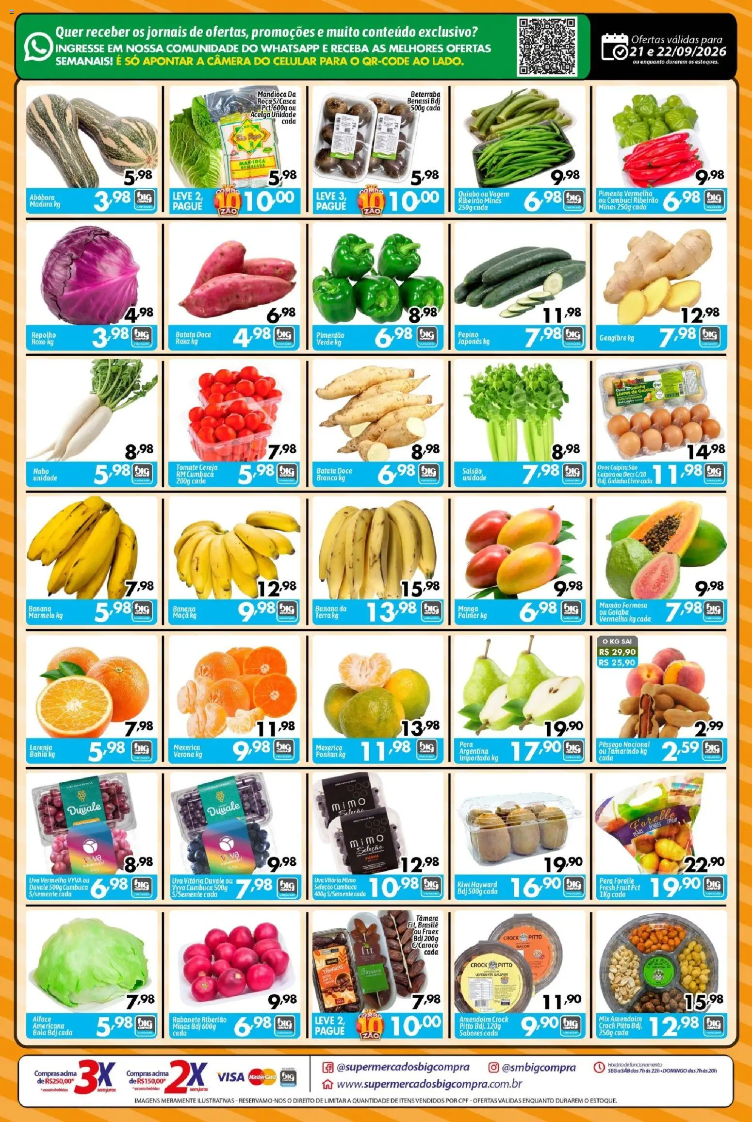 Big Compra Folheto - válido de 21/09/2026 | Página: 2 | Produtos: Pera, Beterraba, Batata, Bacon