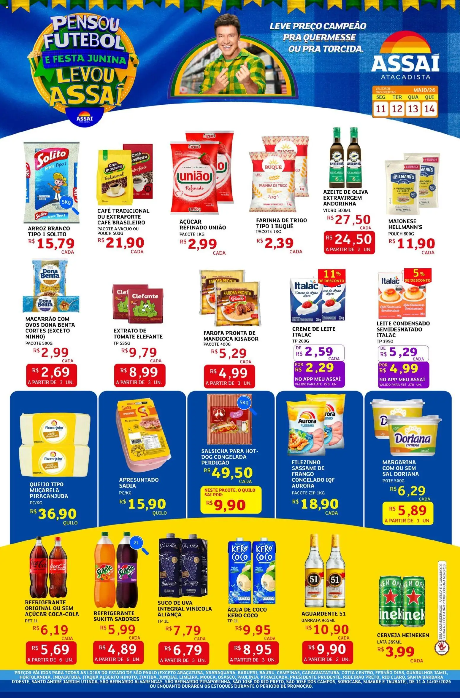 Assaí Atacadista Folheto - válido de 11.05.2026 | Página: 1 | Produtos: Cerveja, Bebida, Sal, Maionese