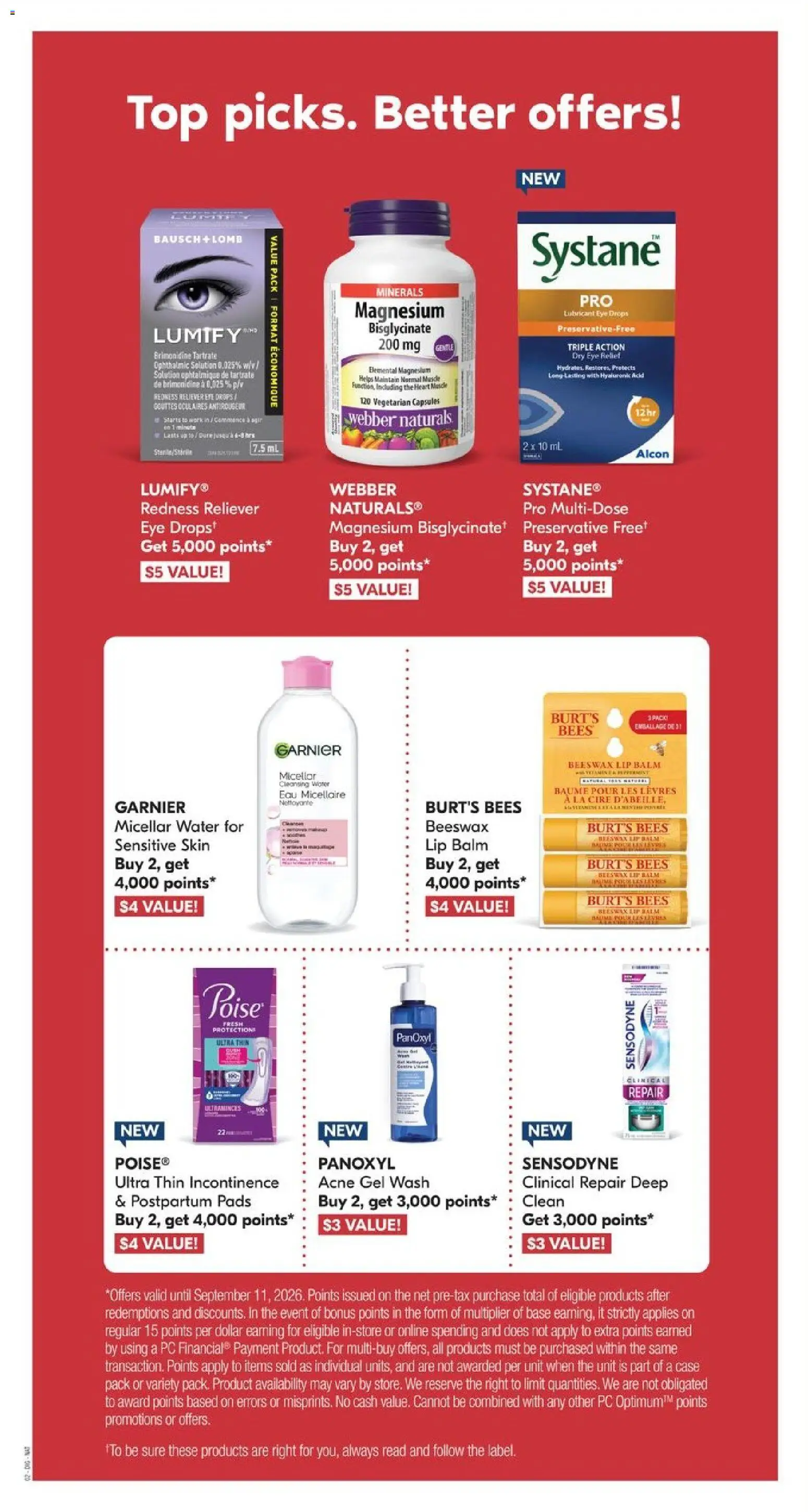 Shoppers flyer valid from Aug 14, 2026 | Page: 21 | Products: PC, Water, Case, Postpartum pads