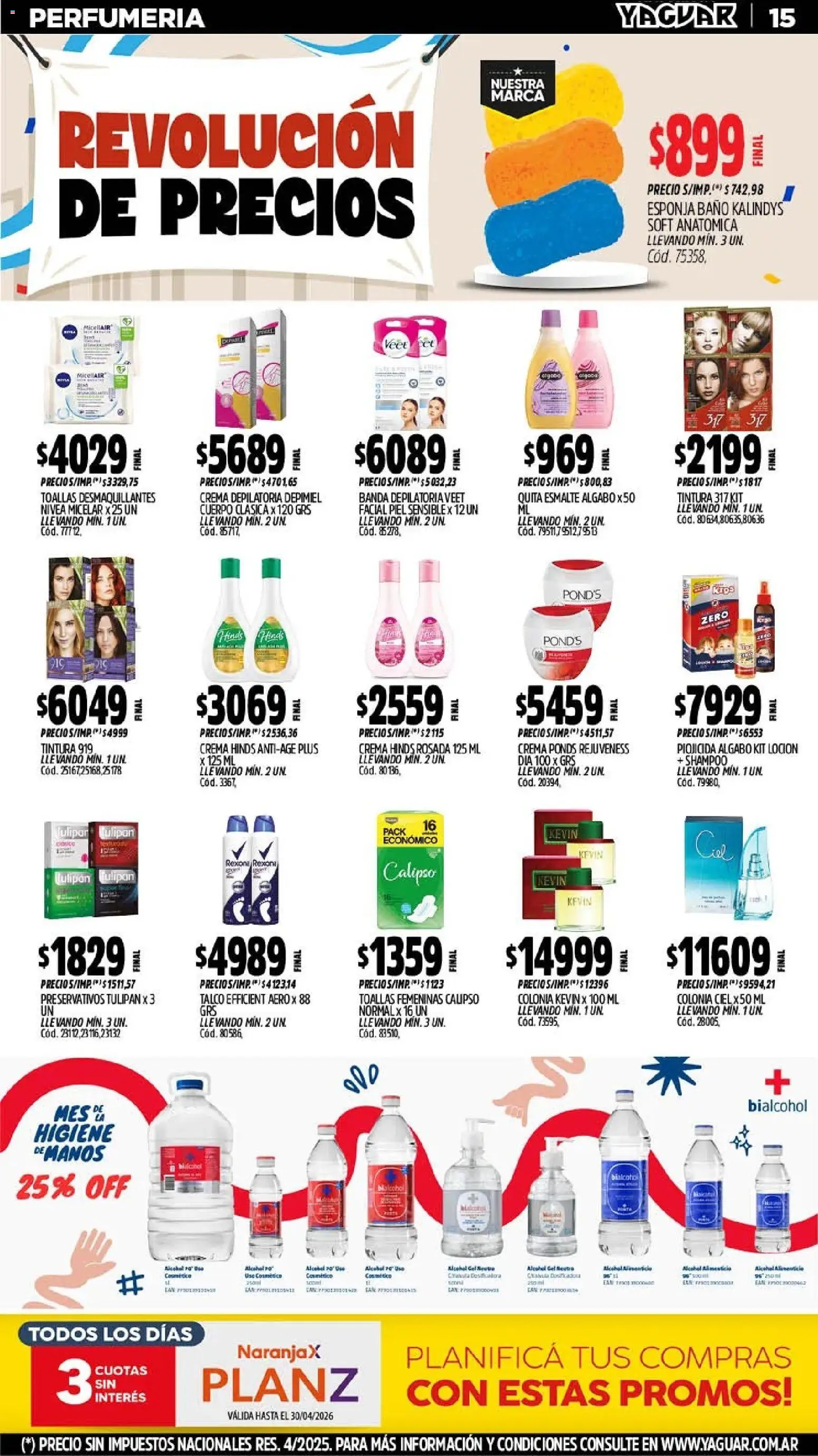 Yaguar - Oferta Semanal Salta │ válido desde el 25.05.2026 | Página: 15 | Productos: Baño, Loción, Crema depilatoria, Preservativos
