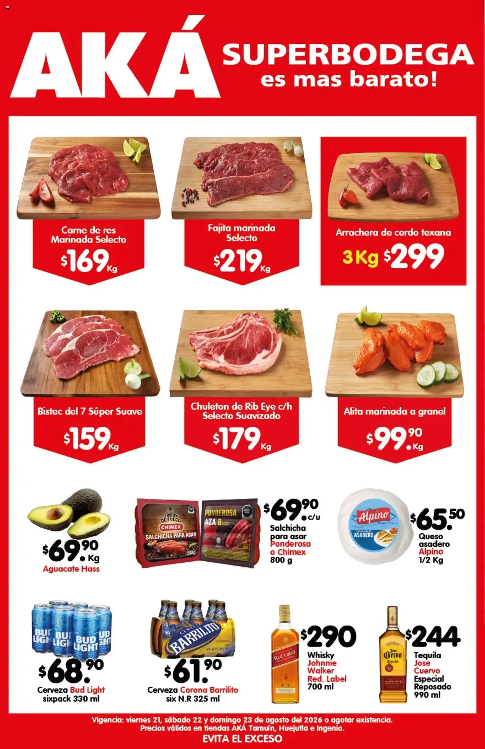 Nuevas ofertas de Arteli válidas en toda la República Mexicana desde el 21/08/2026. ¡Encuentra las mejores ofertas en Arteli folleto Carnita Asada Aká Superbodegas Foraneas! | Página: 1 | Productos: Salchicha, Cerdo, Cerveza Corona, Carne de res