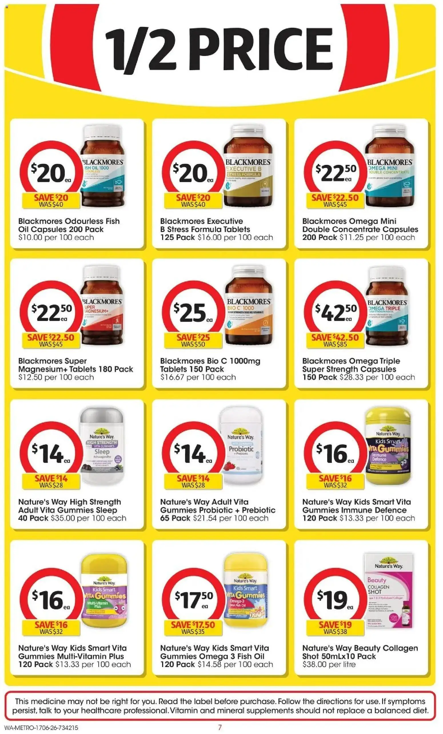 Coles catalogue - valid from 16.06.2026 | Page: 7 | Products: Fish, Collagen, Multivitamin, Tablets