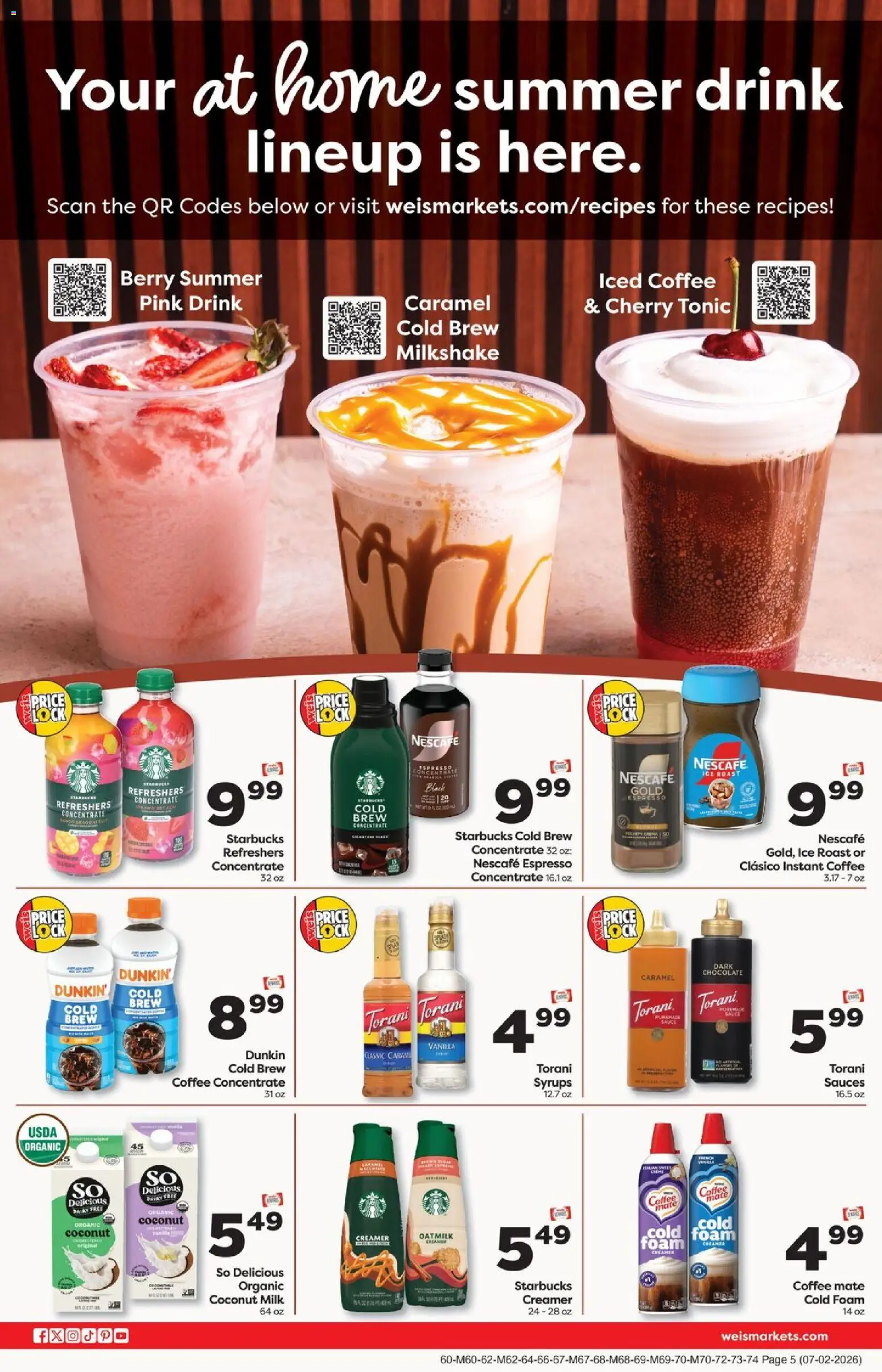 Weis Weekly Circular - WV - valid from 07/02/2026 | Page: 5 | Products: Milk, Coffee, Chocolate, Sauce
