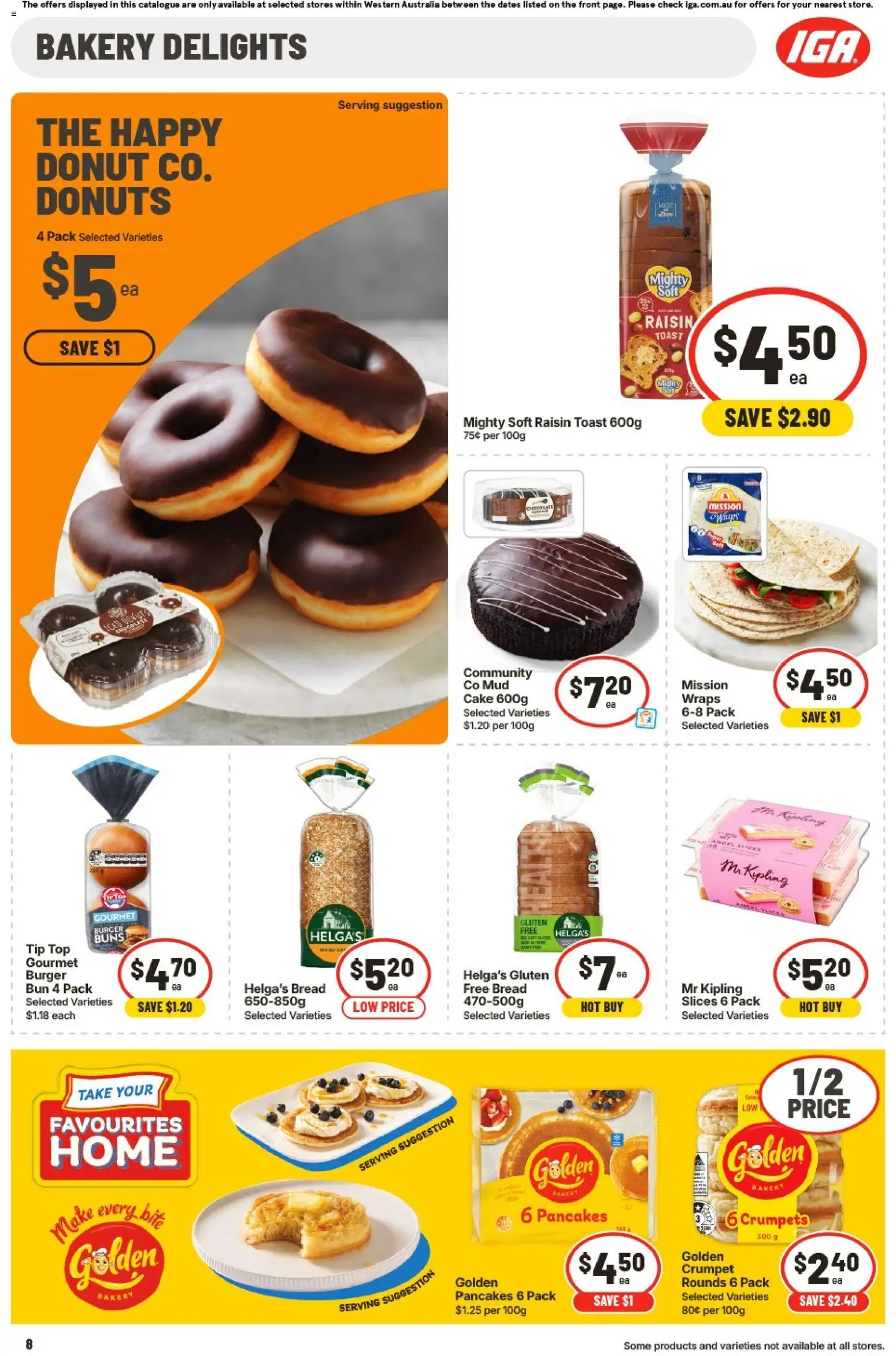 IGA catalogue - valid from 06.05.2026 | Page: 9 | Products: Crumpets, Donuts, Bread, Chocolate