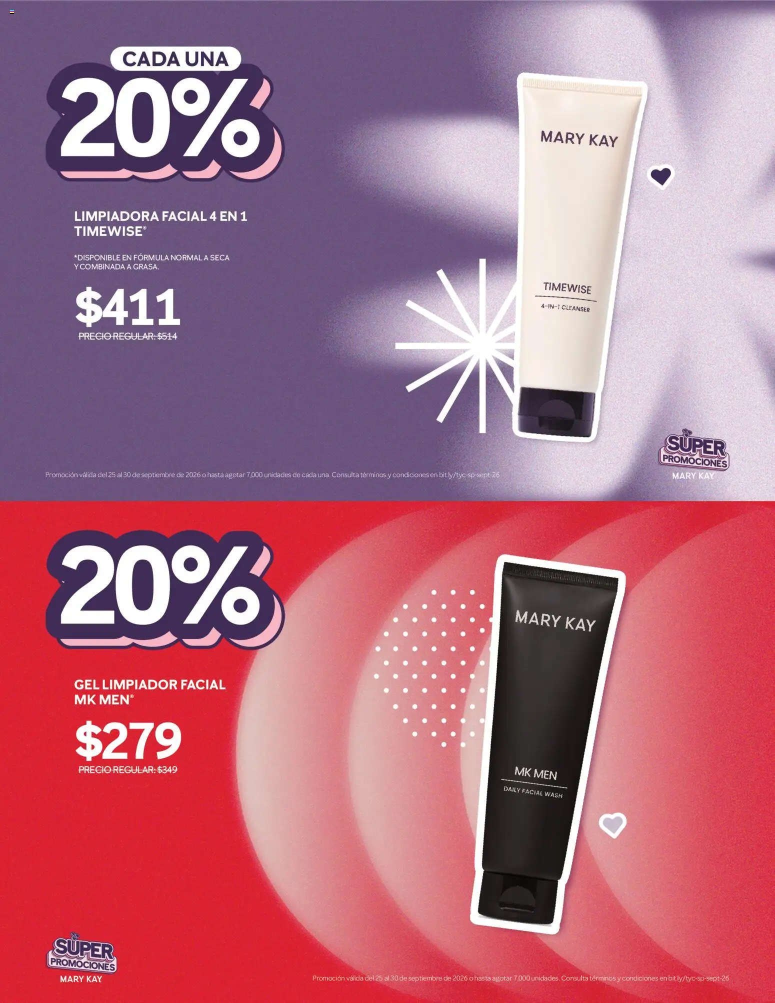 Nuevas ofertas de Mary Kay válidas en toda la República Mexicana desde el 25/09/2026. ¡Encuentra las mejores ofertas en Mary Kay catálogo Super promociones! | Página: 3 | Productos: Limpiador, Limpiador facial