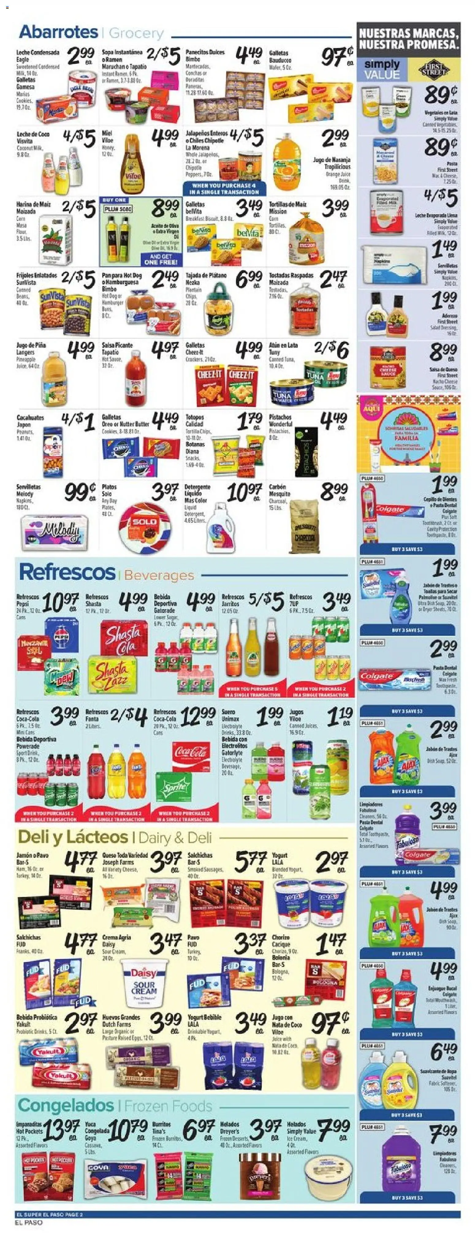 El Super Weekly Ad - TX - valid from 03.06.2026 | Page: 2 | Products: Pan, Juice, Pasta, Cream