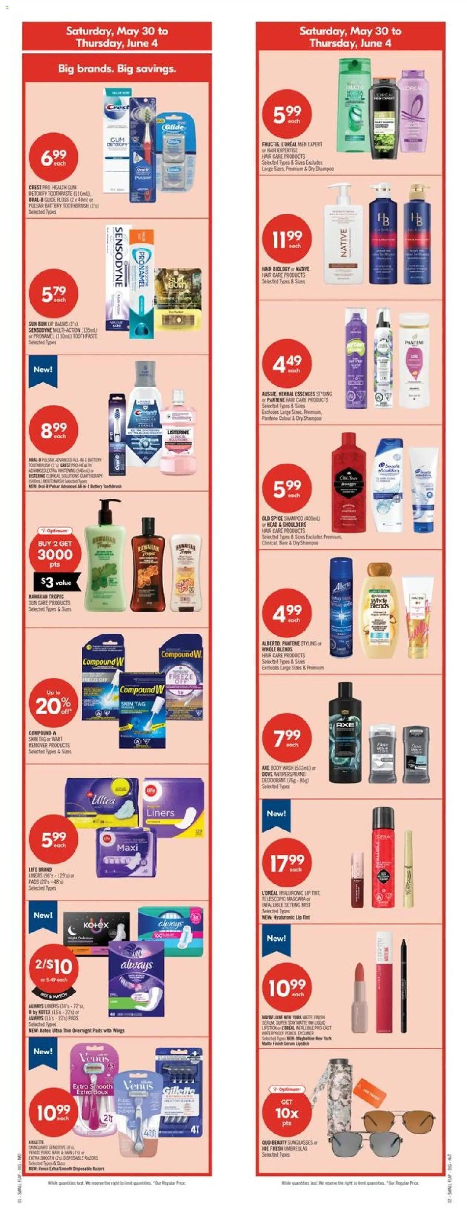Shoppers flyer valid from 29.05.2026 | Page: 2 | Products: Mascara, Body wash, Antiperspirant, Battery