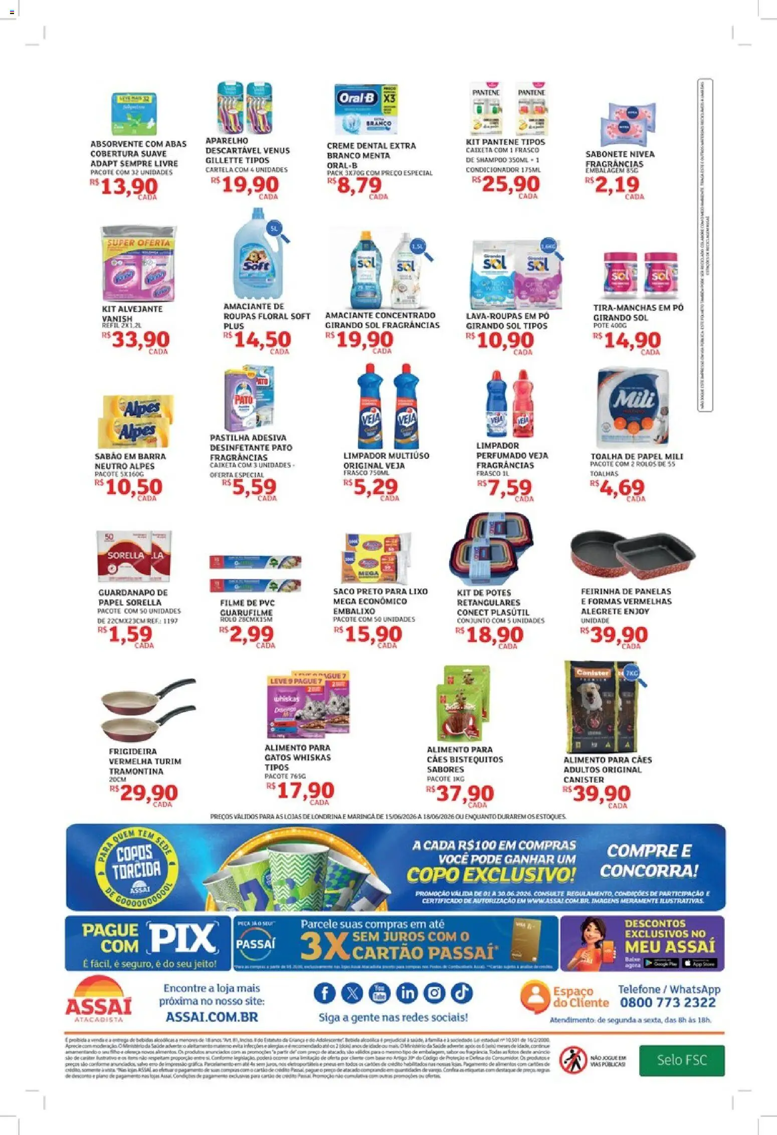 Assaí Atacadista Folheto - válido de 15.06.2026 | Página: 4 | Produtos: Pera, filme de PVC, Creme, Vanish