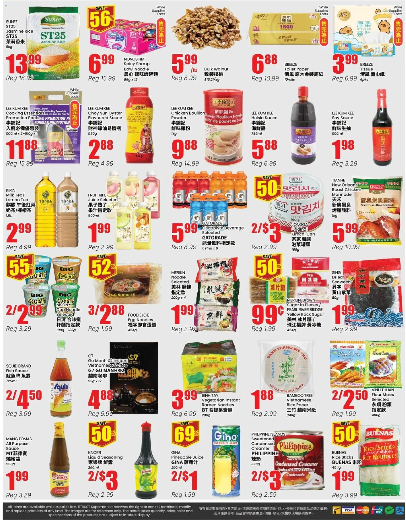 Btrust Supermarket flyer valid from Sep 25, 2026 | Page: 4 | Products: Noodles, Powder, Milk, Kimchi