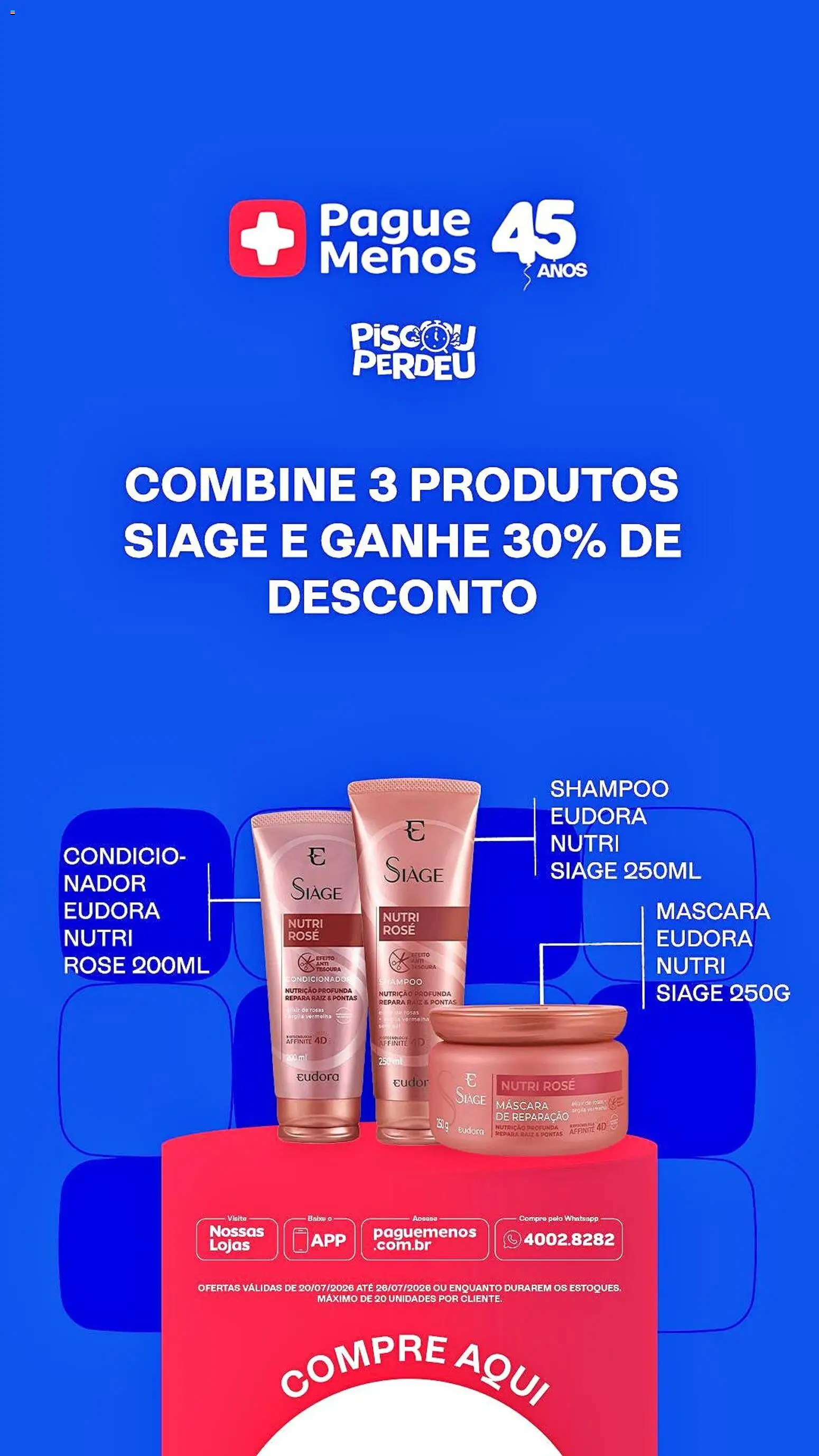 Pague Menos Folheto - válido de 20/07/2026 | Página: 3 | Produtos: Shampoo, Argila, Tesoura