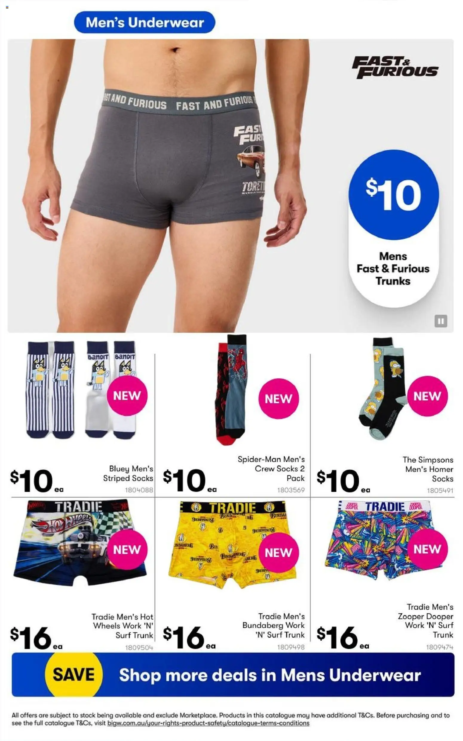 Big W catalogue - valid from 20/08/2026 | Page: 14 | Products: Bandit, Underwear, Socks, Trunks