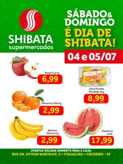 Shibata ofertas Cruzeiro - Pré-Visualização do folheto da loja Shibata, válido de 04/07/2026