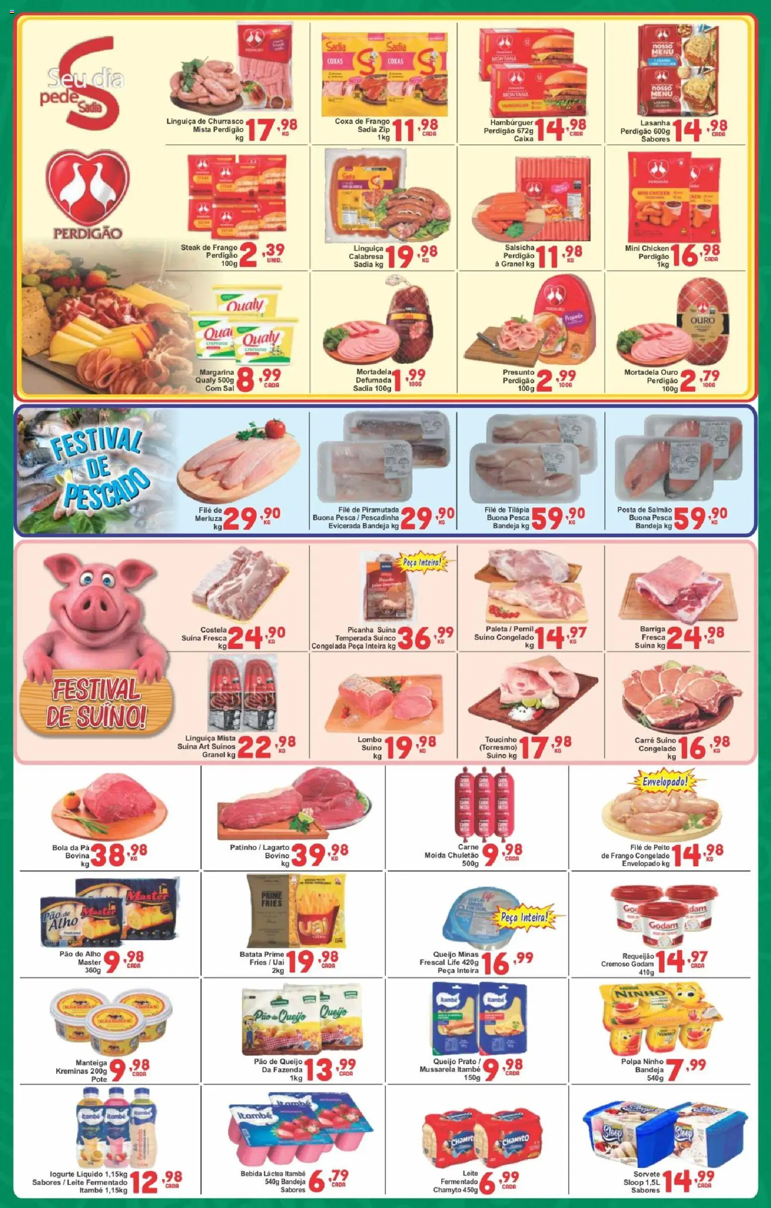 Rede Super Compras Folheto - válido de 09.03.2026 | Página: 3 | Produtos: Linguiça, Picanha, Manteiga, Leite fermentado