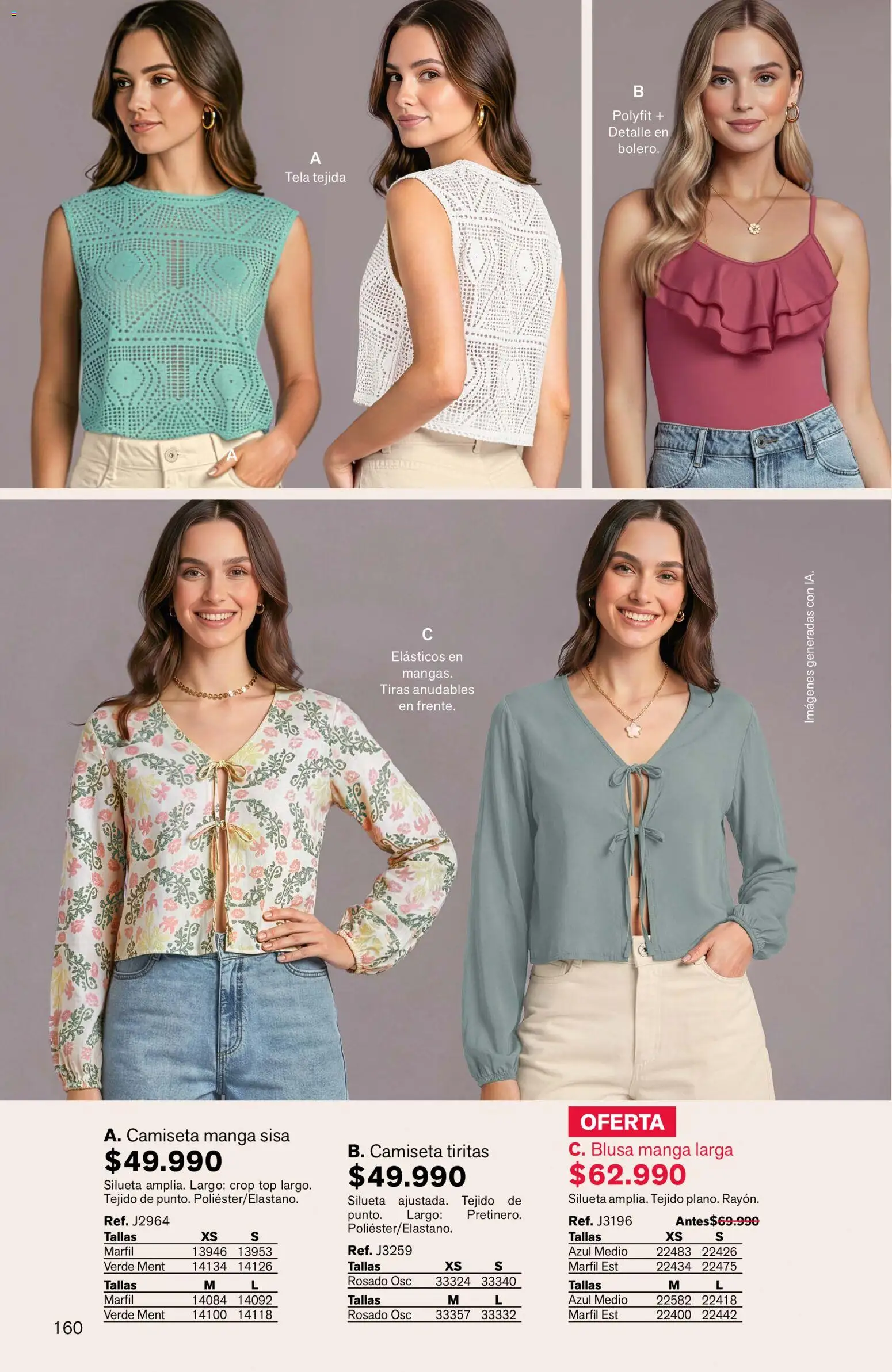 Leonisa revista - valida desde el 04.06.2026 | Página: 160 | Productos: Camiseta, Camiseta manga sisa, Top, Blusa