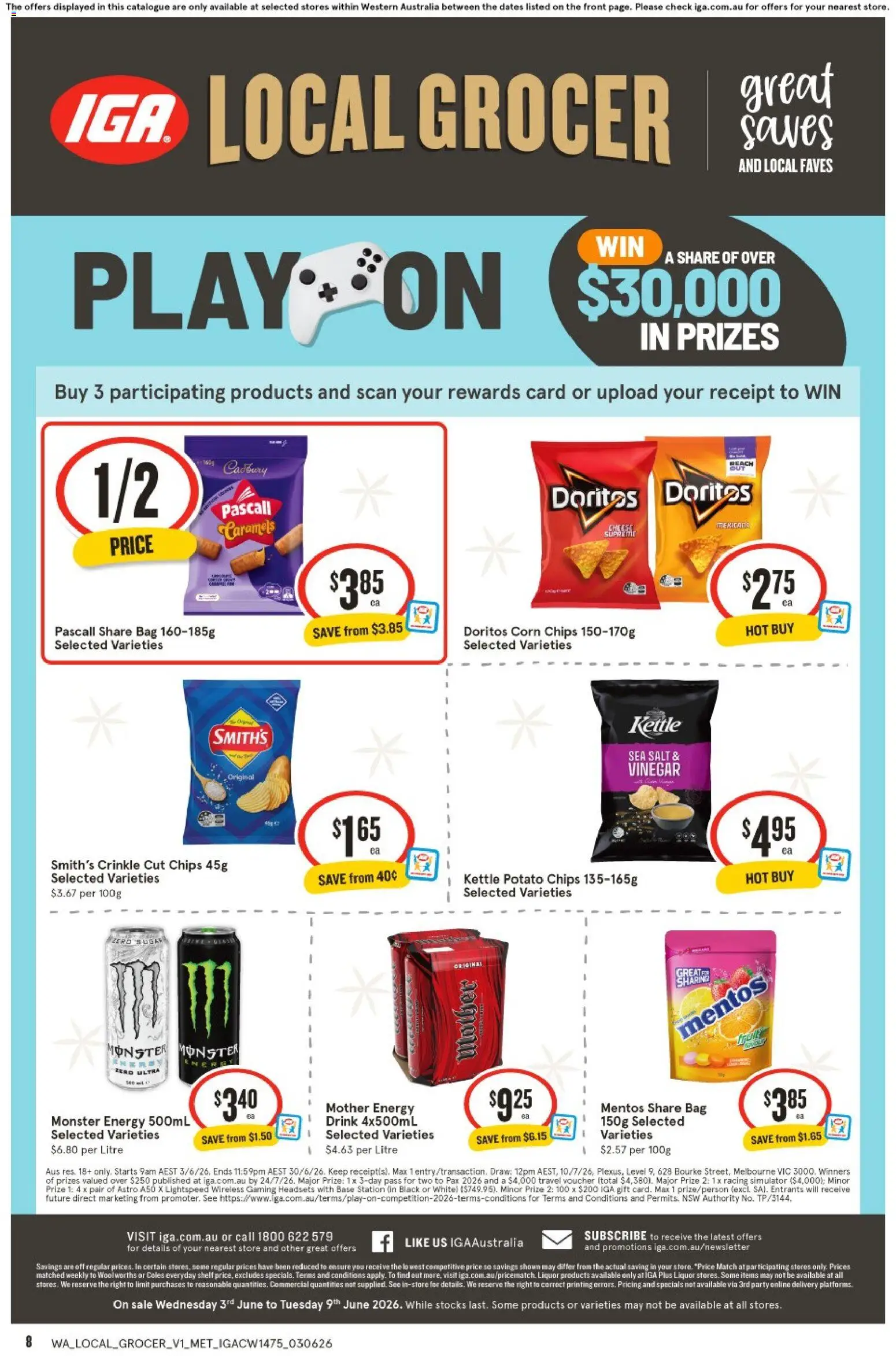 IGA catalogue - valid from 03.06.2026 | Page: 2 | Products: Energy drink, Salt, Vinegar, Kettle