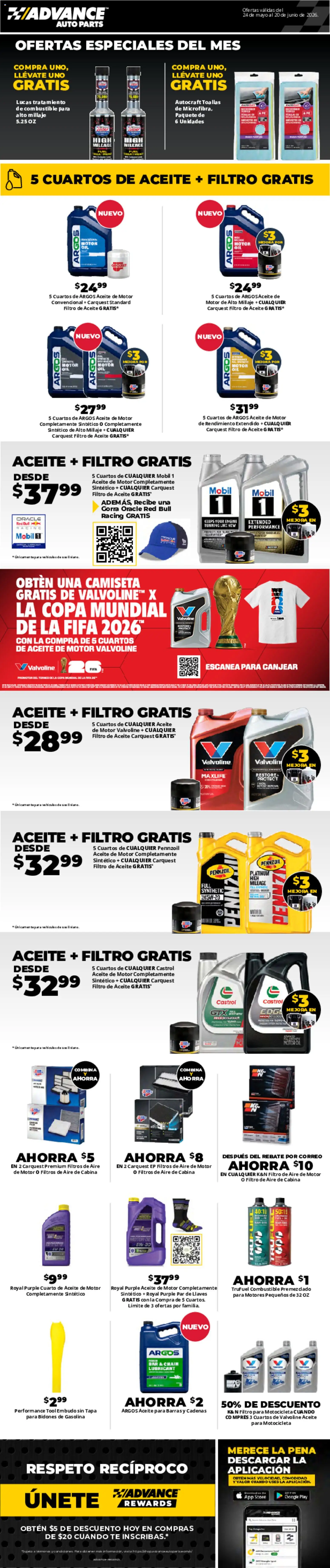 Advance Auto Parts Sales Ad - Spanish - valid from 24.05.2026 | Page: 1