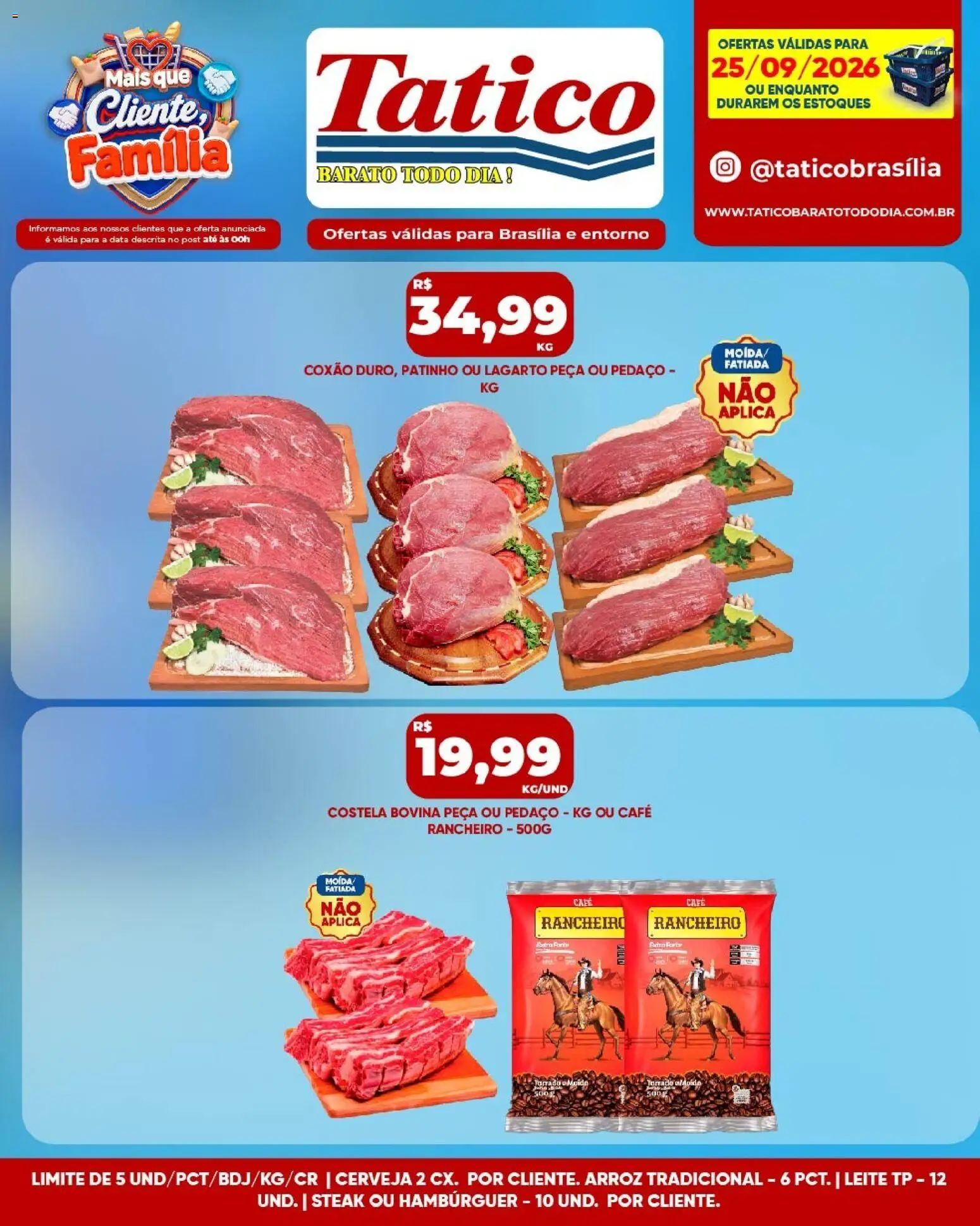 Tatico Folheto - válido de 25/09/2026 | Página: 13 | Produtos: Steak, Café, Cerveja, Arroz