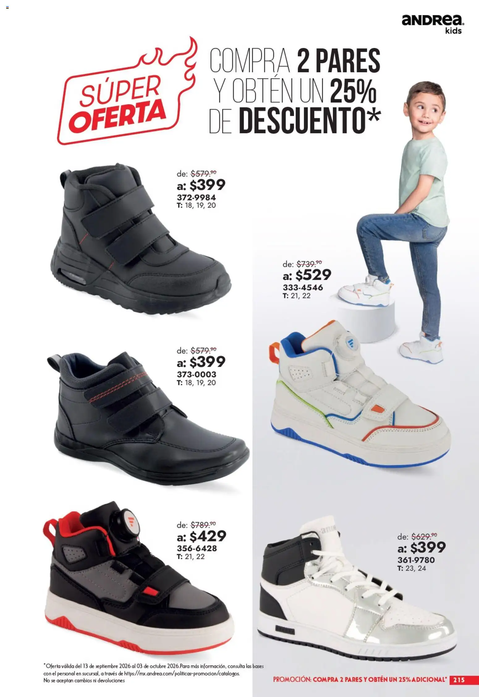 Nuevas ofertas de Andrea válidas en toda la República Mexicana desde el 13/09/2026. ¡Encuentra las mejores ofertas en Andrea catálogo Outlet! | Página: 215