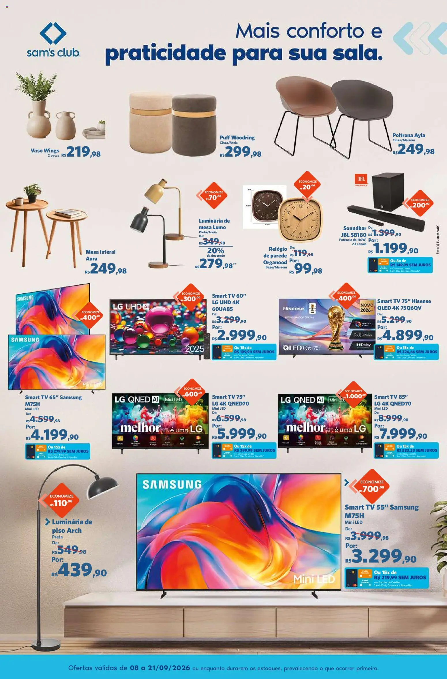 Sam's Club Folheto - válido de 08/09/2026 | Página: 5 | Produtos: smart TV, Soundbar, Vaso, Tv
